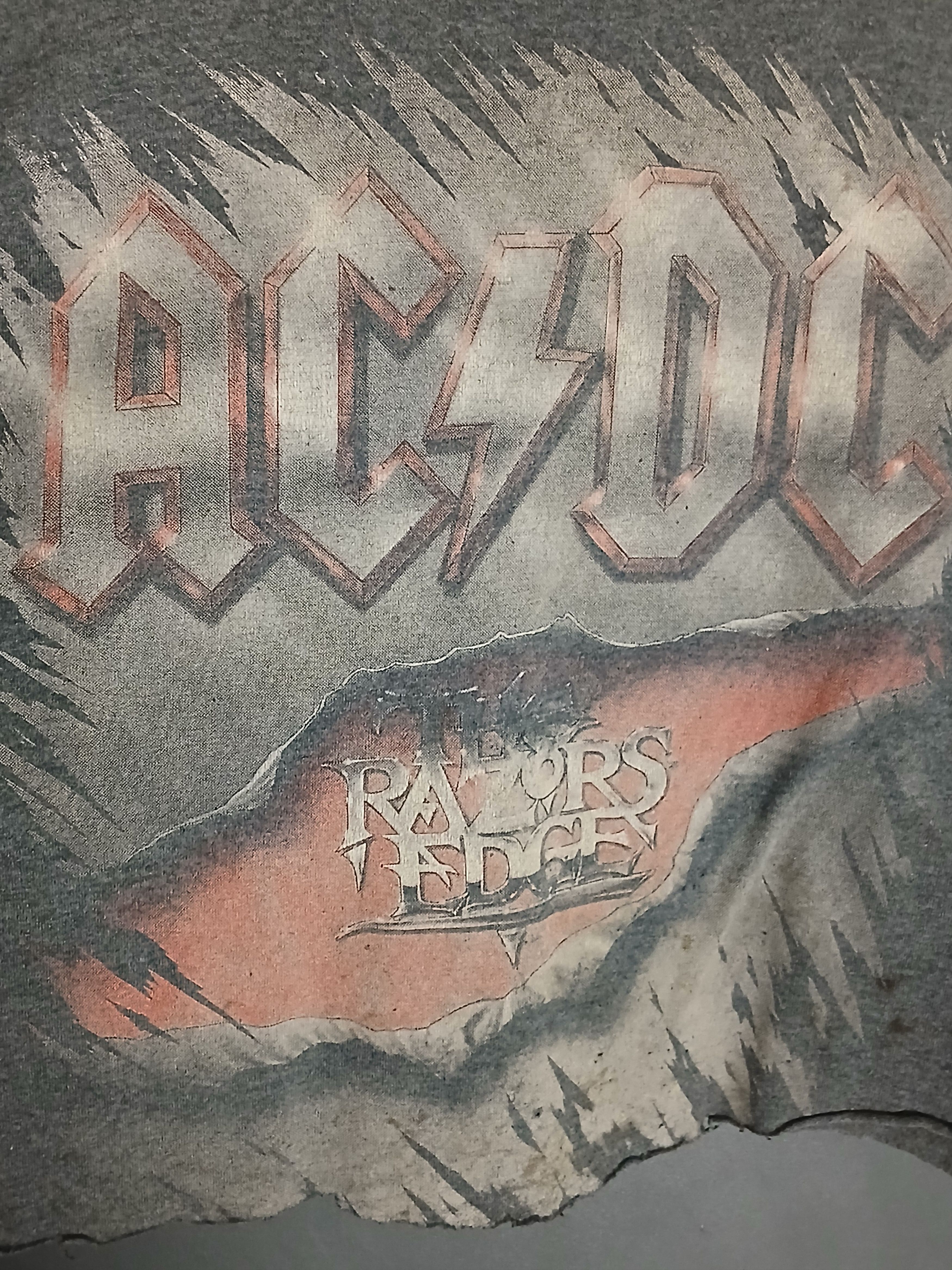 AC/DC × Band Tees × Vintage Vintage AC/DC The Razors Edge Single Stitch T-Shirt Size US L / EU 52-54 / 3 - 3 Thumbnail