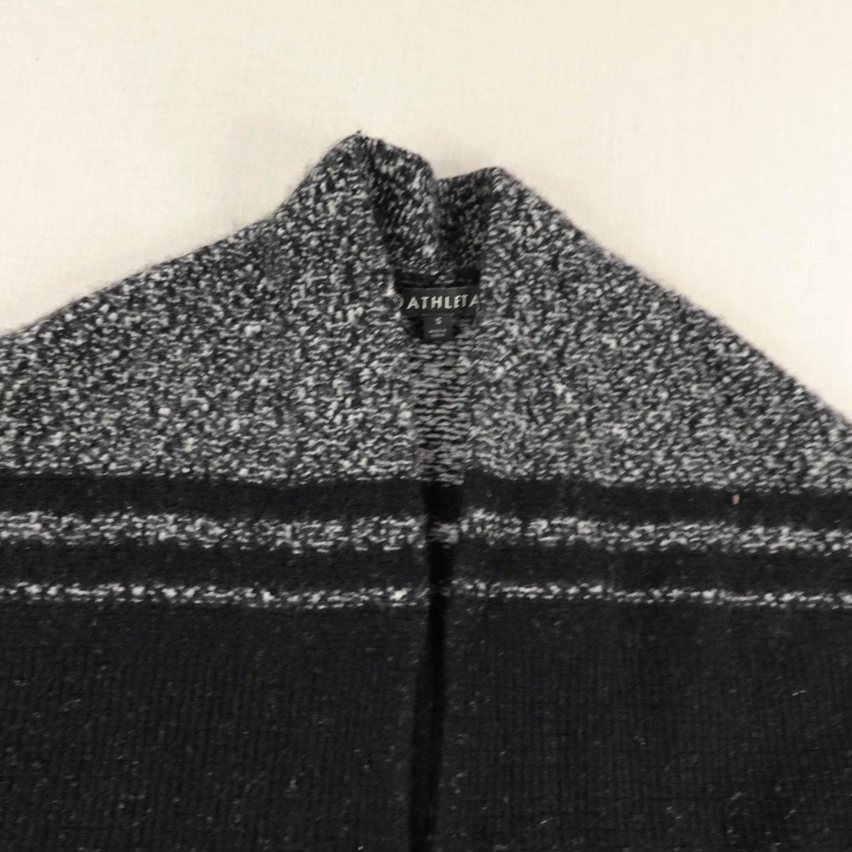 Athleta VINTAGE Athleta Sweater Cardigan Women Small Black White Stripes Open Front Wool Cashmere Knit 90s Mens? Size S / US 4 / IT 40 - 2 Thumbnail