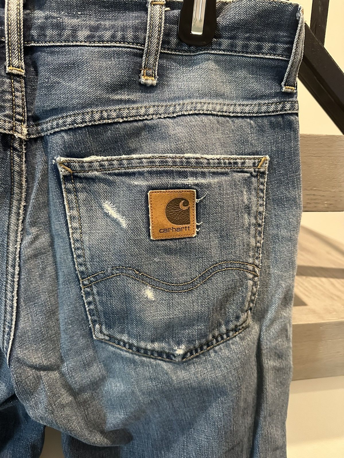 Carhartt Distressed Blue Denim Carhartt Jeans Size US 32 / EU 48 - 4 Thumbnail