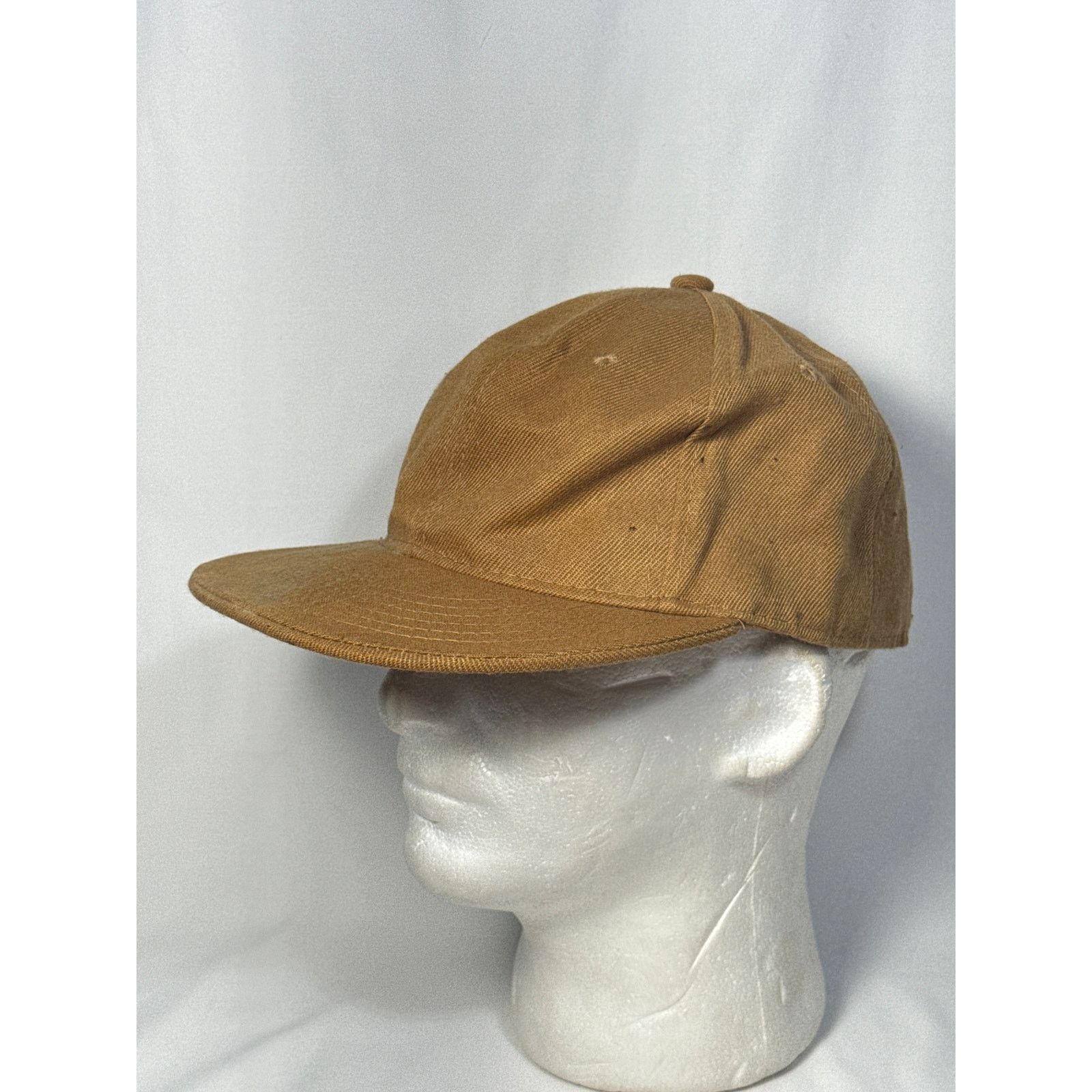 Other Vintage Brown Canvas Hunting Hat Short Brim Welder Cap USA Size ONE SIZE - 2 Thumbnail