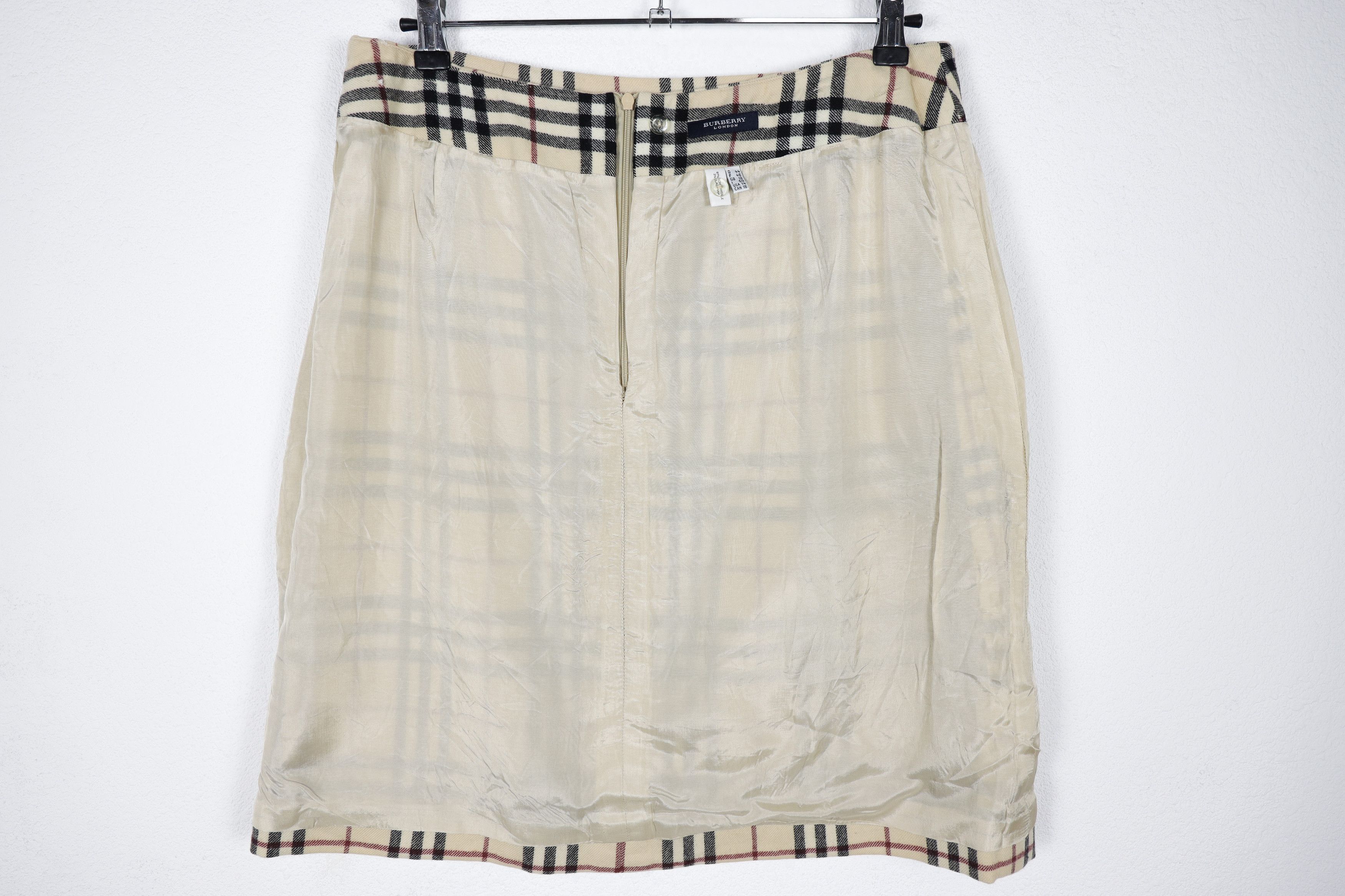 Burberry × Burberry Prorsum Vintage Burberry Beige Check Wool Skirt 90s Size 36" / US 14 / IT 50 - 9 Thumbnail