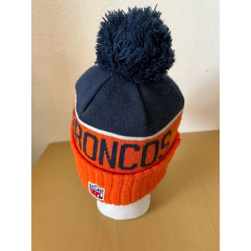 New Era Denver Broncos New Era Orange Marl Cuffed Knit Hat with Pom Size ONE SIZE - 3 Thumbnail
