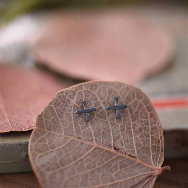 Jewelry Minimalist X Stud Earrings 925 Sterling Charm Earring Gift Size ONE SIZE - 3 Thumbnail