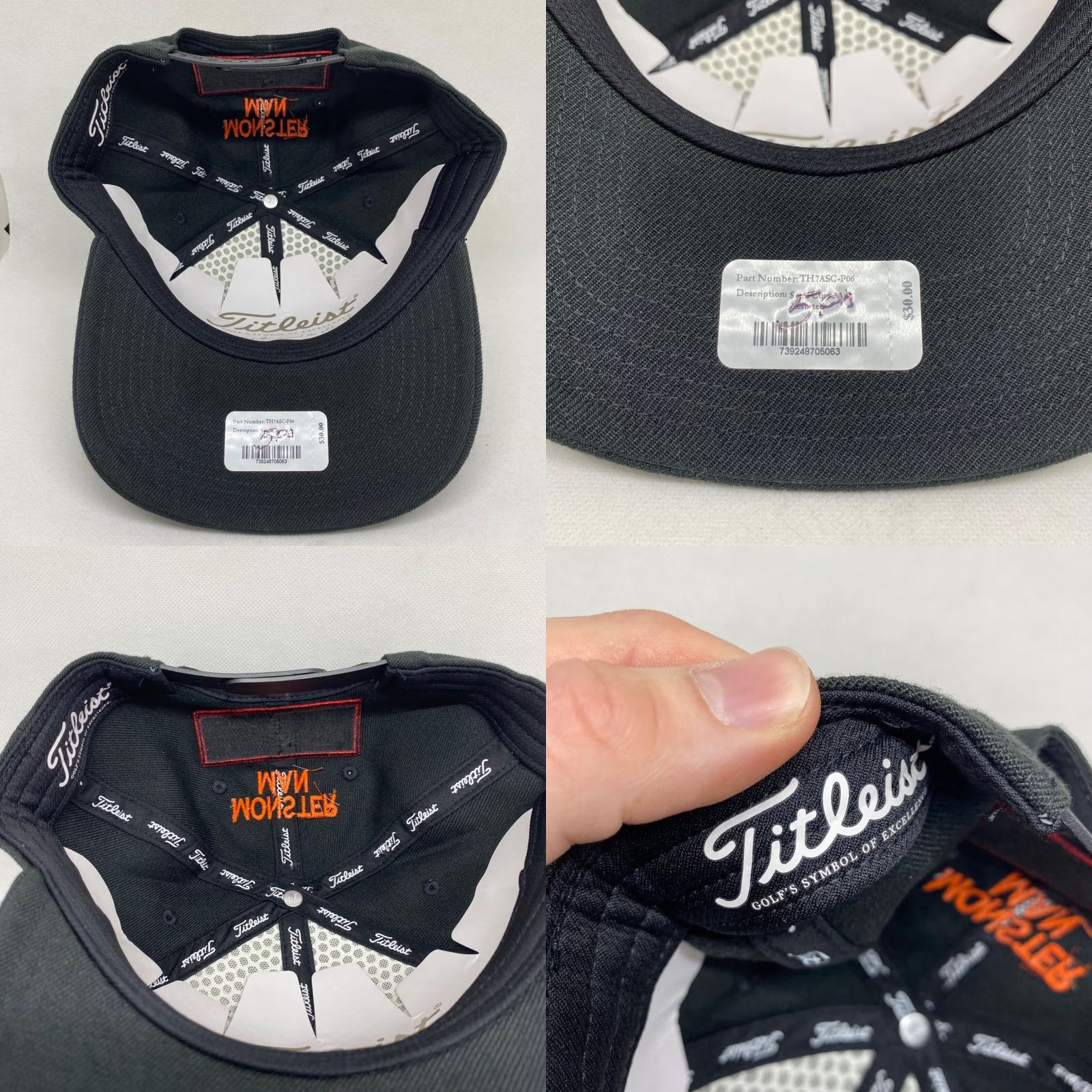 Titleist Titleist Golf Hat Cap Snapback Footjoy Pro V1 Black Monster Man Adjustable NEW Size ONE SIZE - 8 Thumbnail