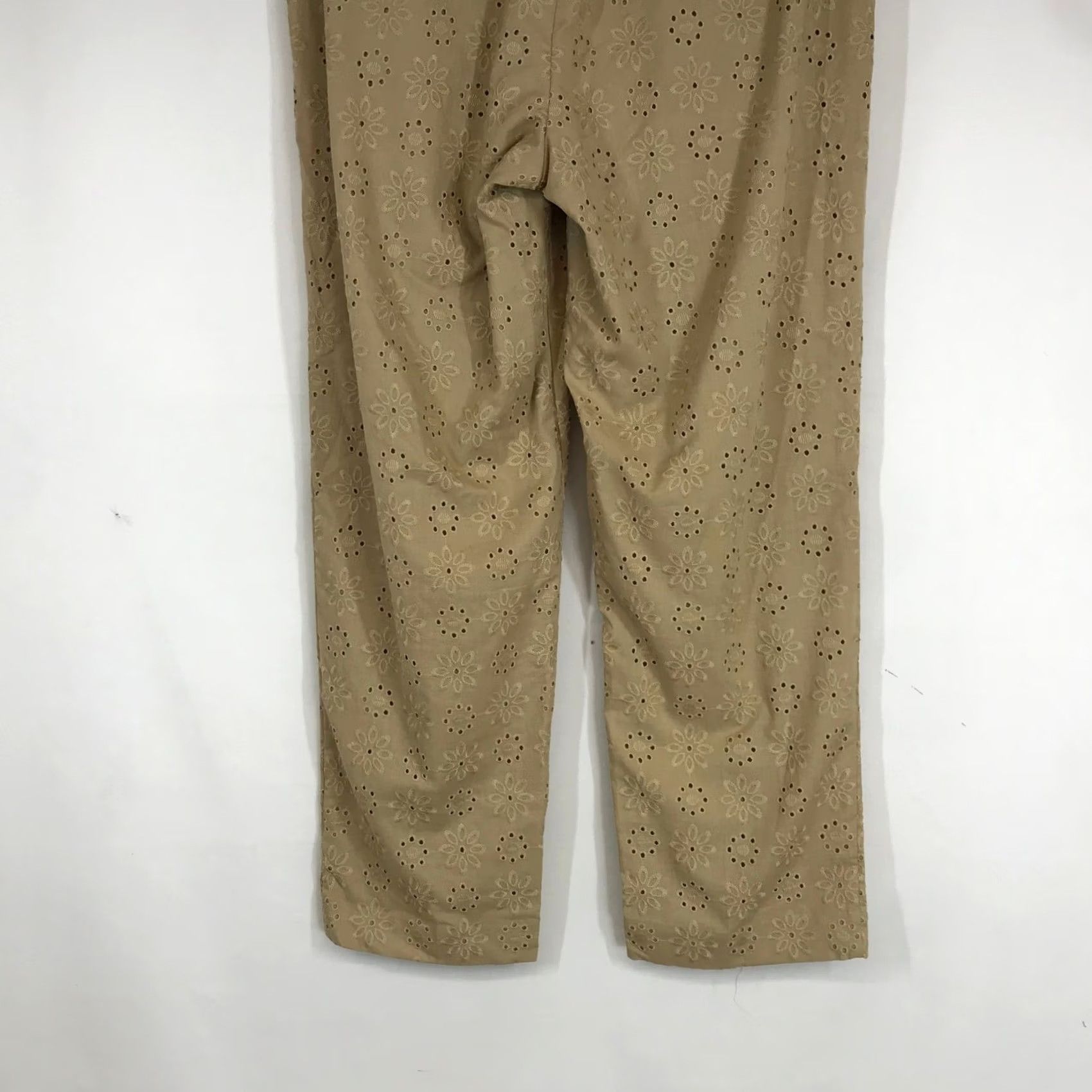 Ann Taylor Ann Taylor The Easy Ankle Pants Womens M NEW Tan Eyelet High Rise Tapered Size 32" / US 10 / IT 46 - 6 Thumbnail