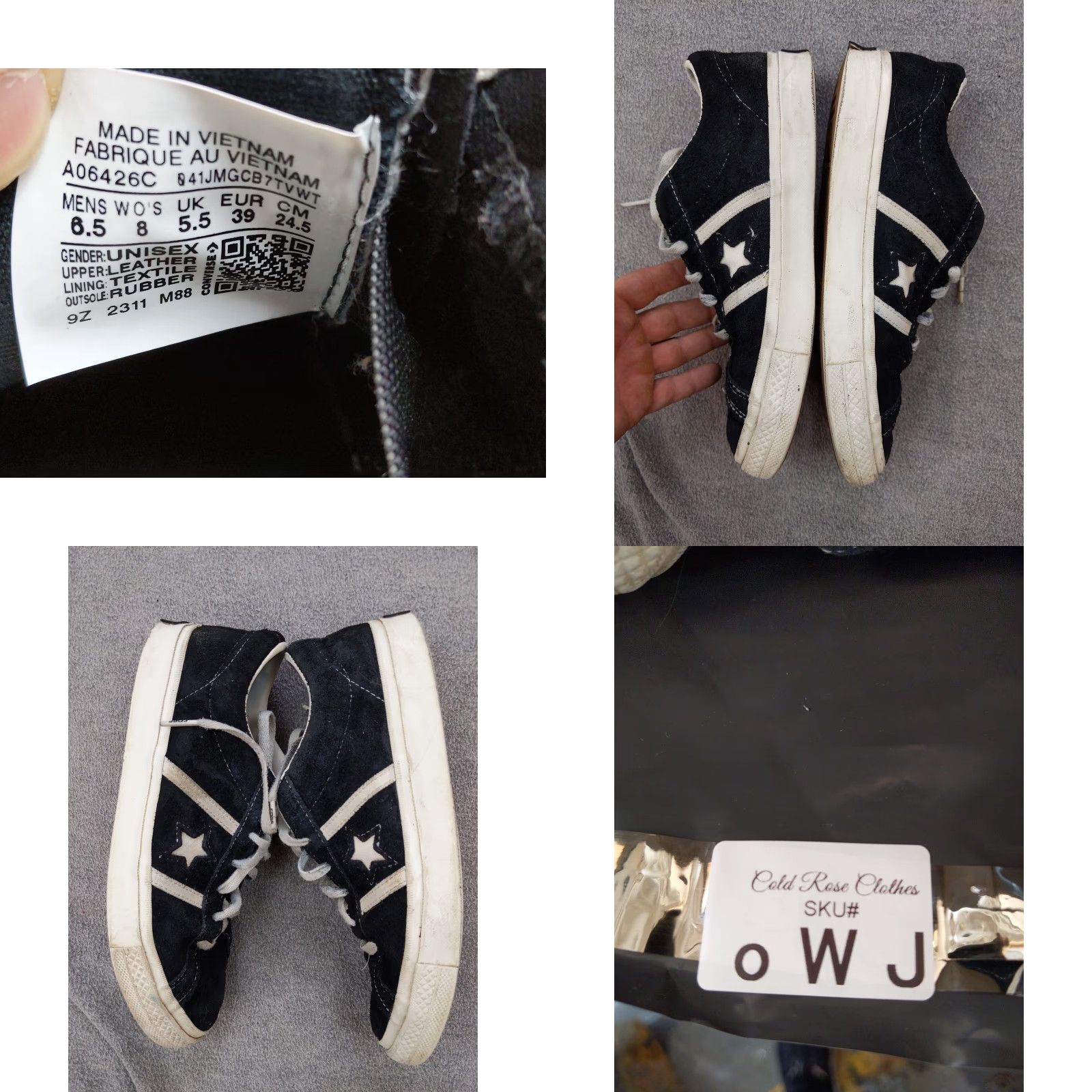 Converse Converse One Star Shoes Womens 8 Black White Suede Low Top CONS A06426C Size M / US 6-8 / IT 42-44 - 8 Thumbnail
