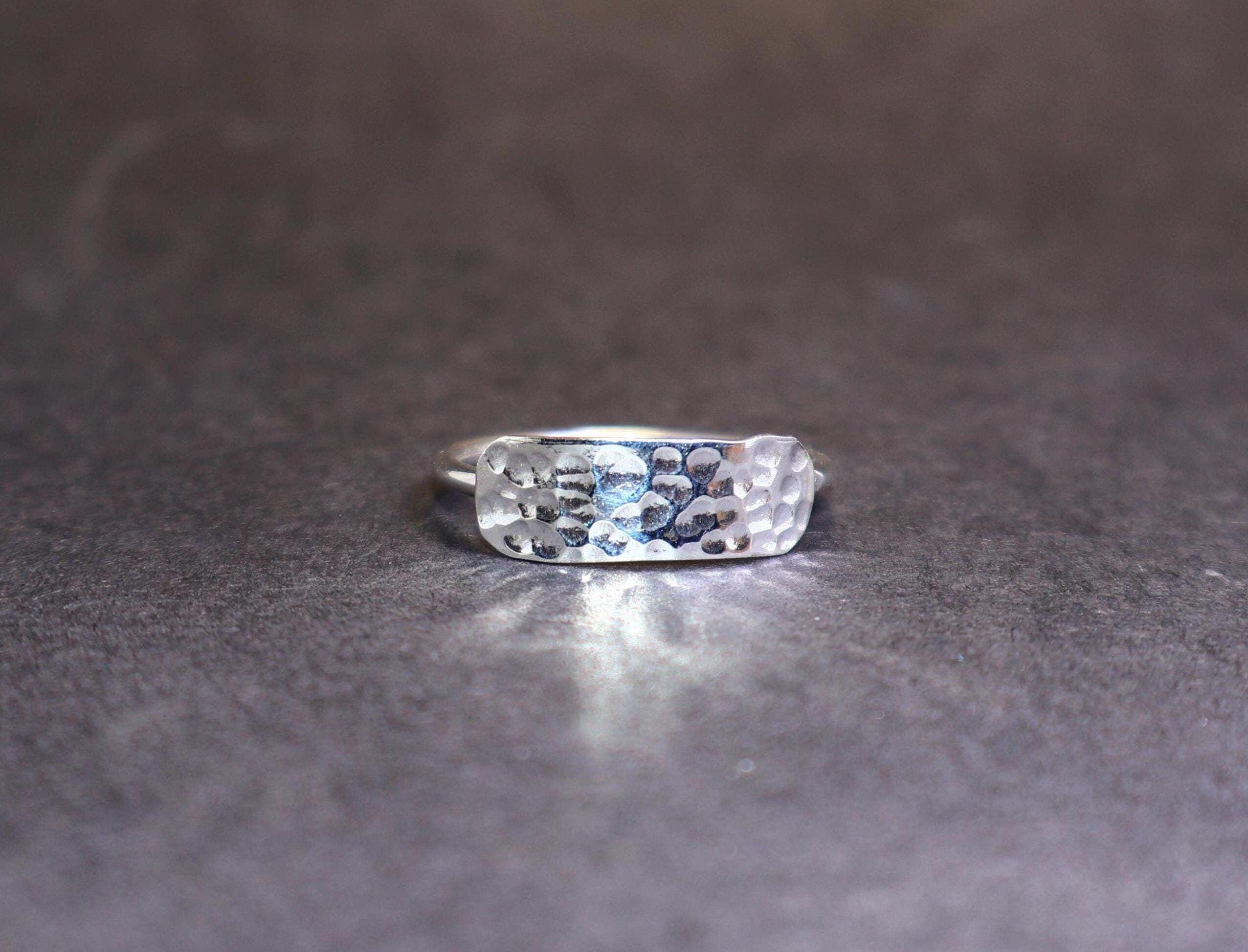 Handmade Hammered Ring, Sterling Silver Handmade Ring, Gift For Her, Size ONE SIZE - 1 Thumbnail
