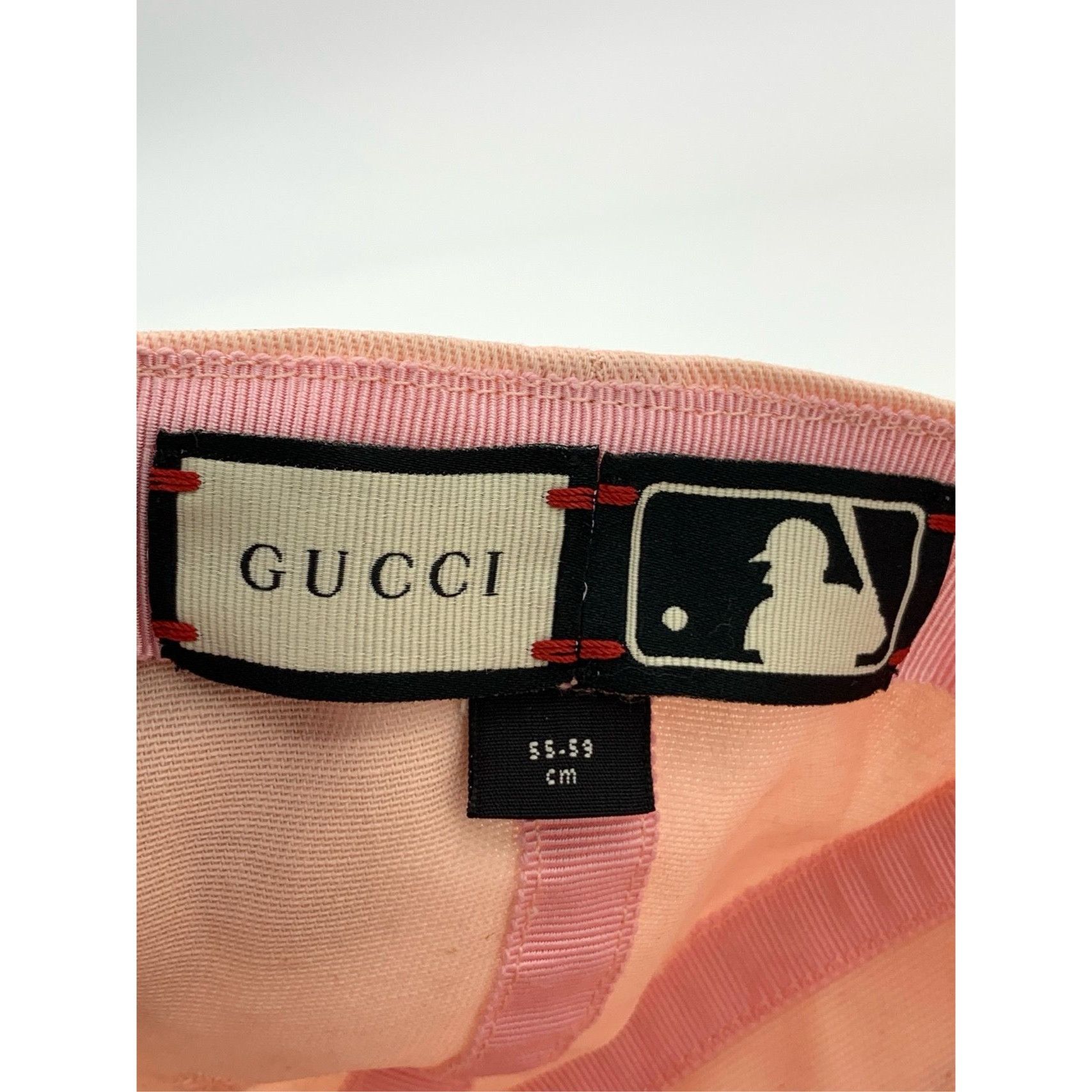 Gucci Gucci X MLB NY Yankees Pink Embroidered Rabbit Baseball Cap Size ONE SIZE - 9 Thumbnail