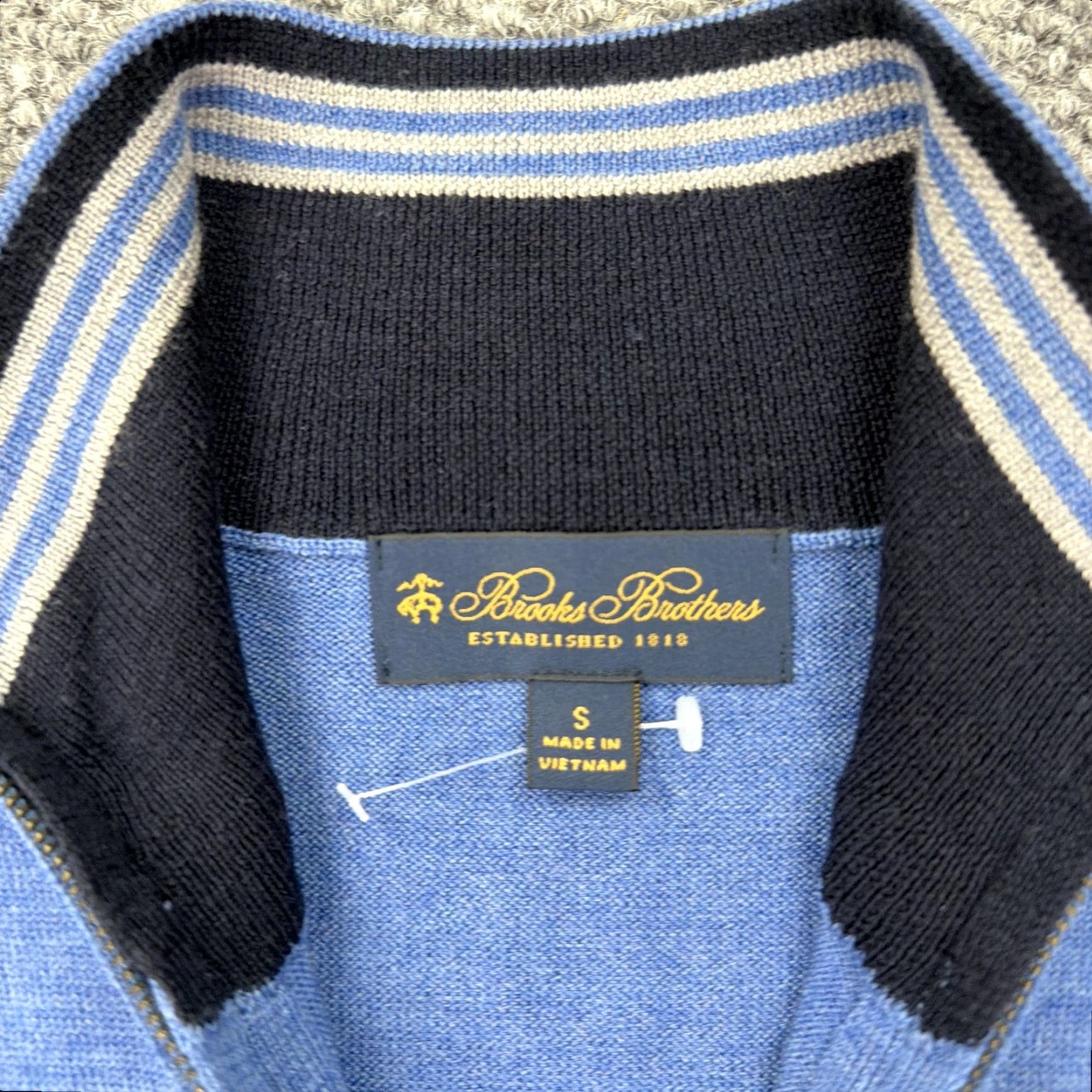 Brooks Brothers Brooks Brothers Sweater Mens Small Blue Merino Wool Quarter Zip Knit Pullover Size US S / EU 44-46 / 1 - 3 Thumbnail