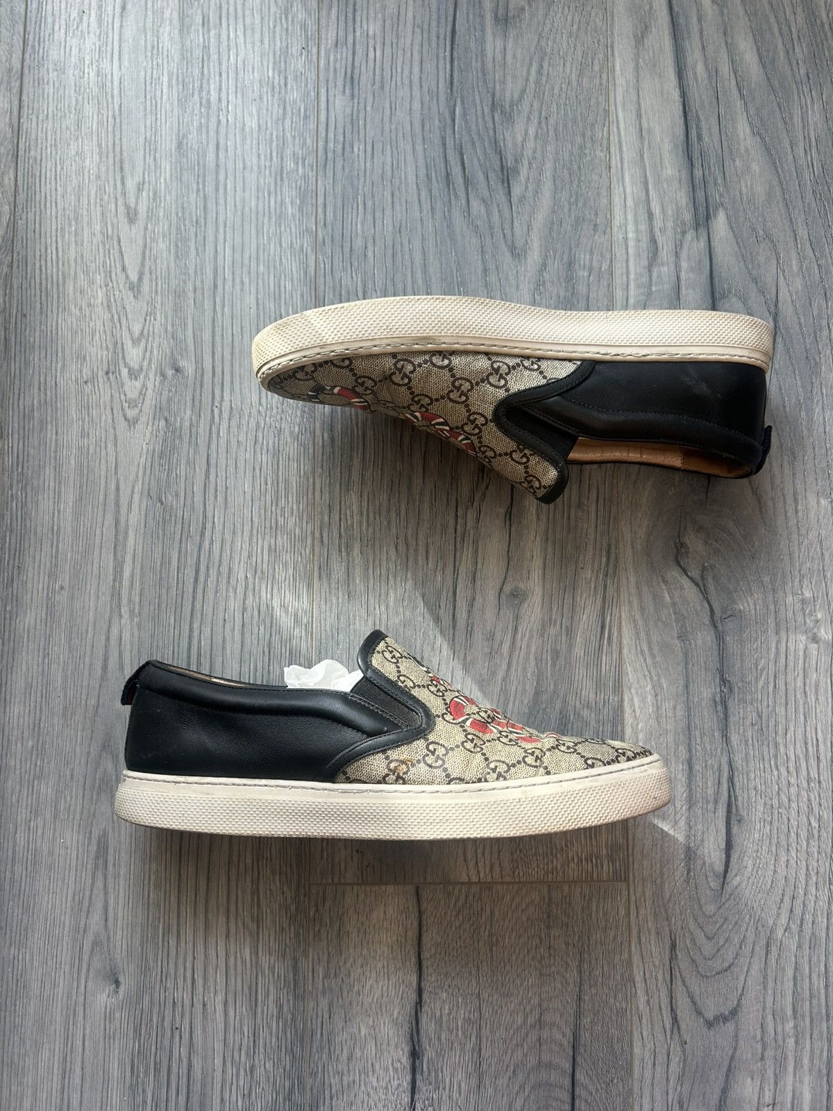 Gucci Gucci GG Supreme Snake Slip-On Sneakers Size US 10 / EU 43 - 2 Thumbnail