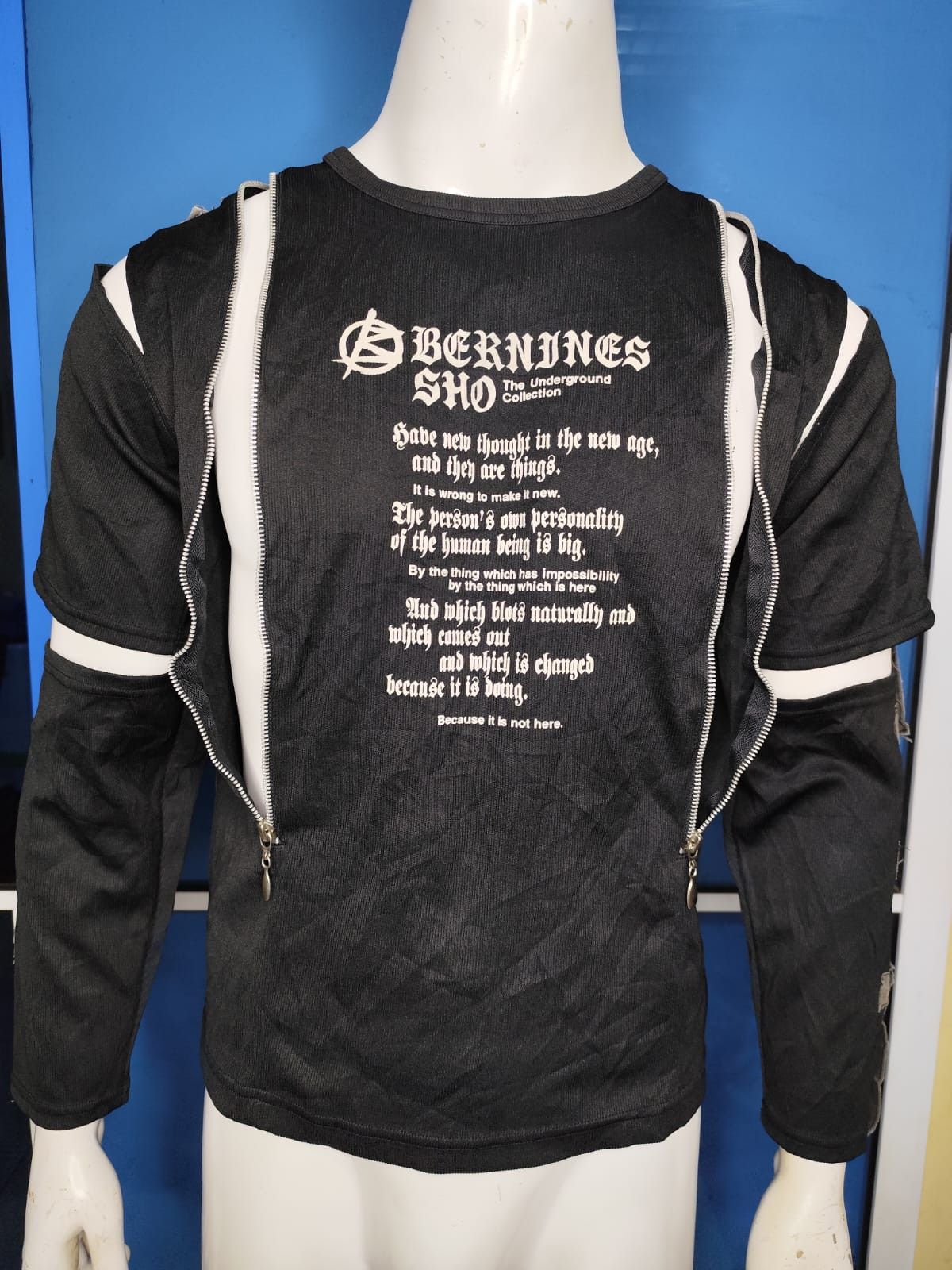 Japanese Brand Berningsho underground poem long sleeve t shirt Size US M / EU 48-50 / 2 - 2 Thumbnail
