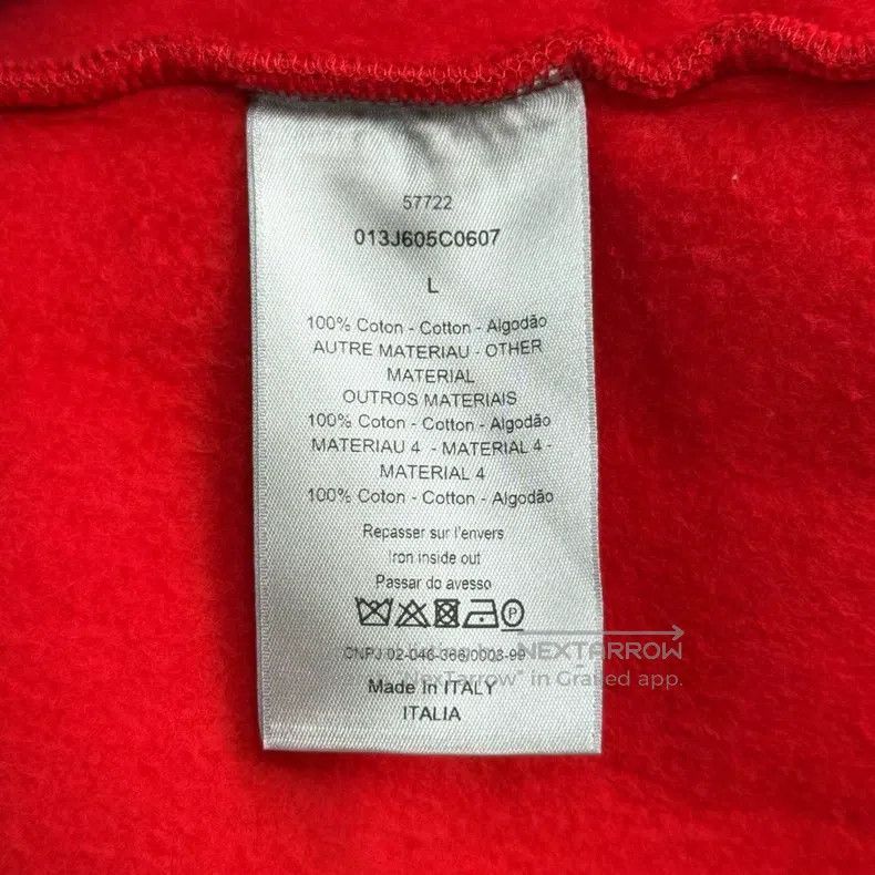 Dior Dior Red classic full logo towel hooded sweatshirt Size US L / EU 52-54 / 3 - 6 Thumbnail