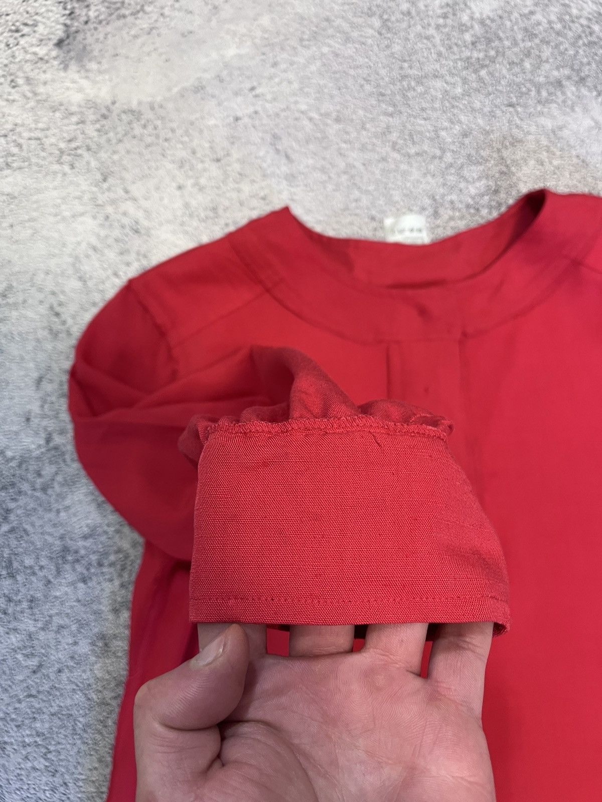 Yves Saint Laurent YSL Variation Red Silk Linen Blouse Gold Buttons Vintage F38 Size S / US 4 / IT 40 - 16 Thumbnail