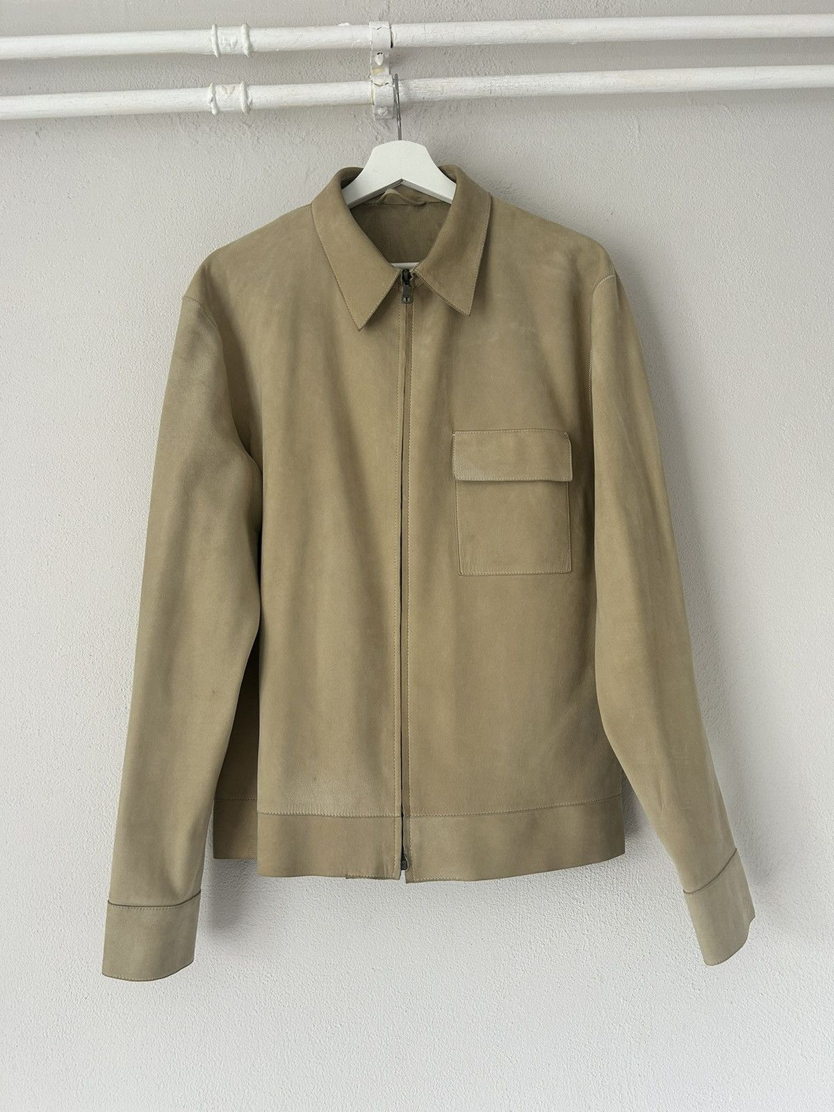 Pre-owned Jil Sander Cream Suede Leather Jacket