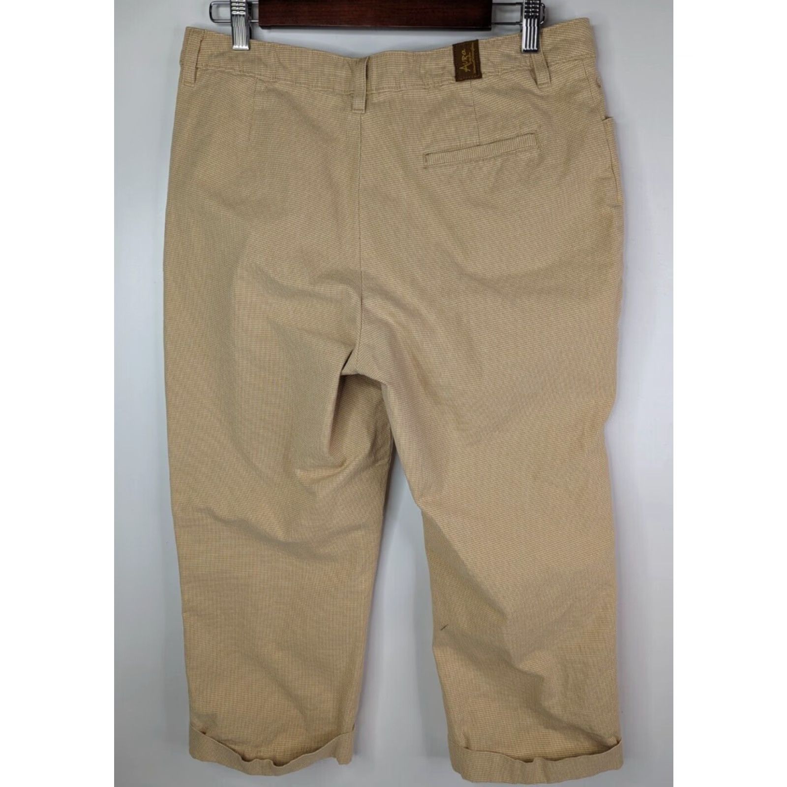 Wrangler VINTAGE Aura Wrangler Capri Pants Houndstooth Beige Cotton Womens Size 10 Ladies Size 32" / US 10 / IT 46 - 4 Thumbnail