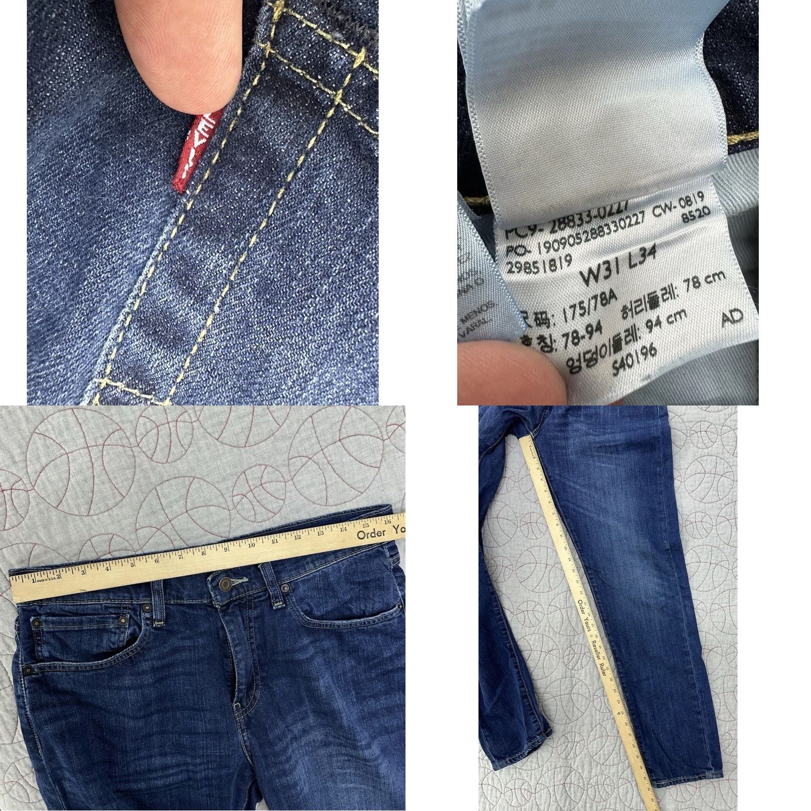 Levi's Levi's 512 Slim Taper Jeans / Men 31x34 Blue Size US 31 - 8 Thumbnail