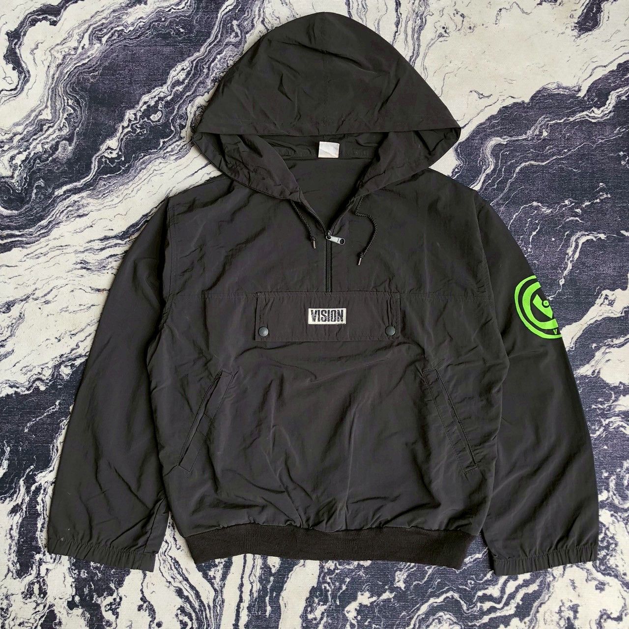 Vision Streetwear Vintage 90s Vision Street Wear Logo Hooded Anorak Jacket Size US L / EU 52-54 / 3 - 1 Thumbnail