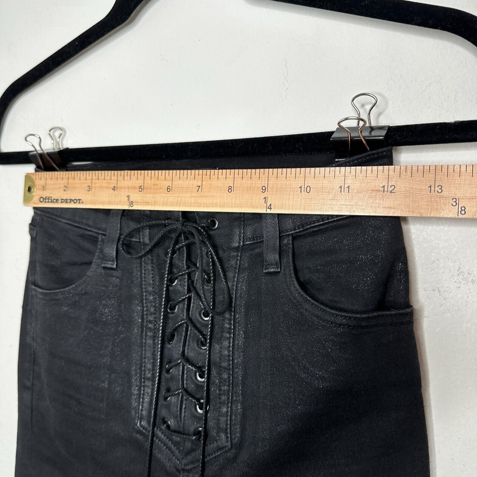 J Brand J Brand Steph Shep Black High-Rise Lace Up jean Vendetta 25 Size 25" / US 0 / IT 36 - 13 Thumbnail