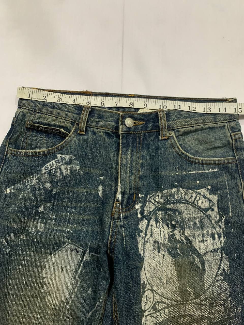 Japanese Brand Vintage 2000s WFour Japan Printed Face Jeans Size US 30 / EU 46 - 11 Thumbnail