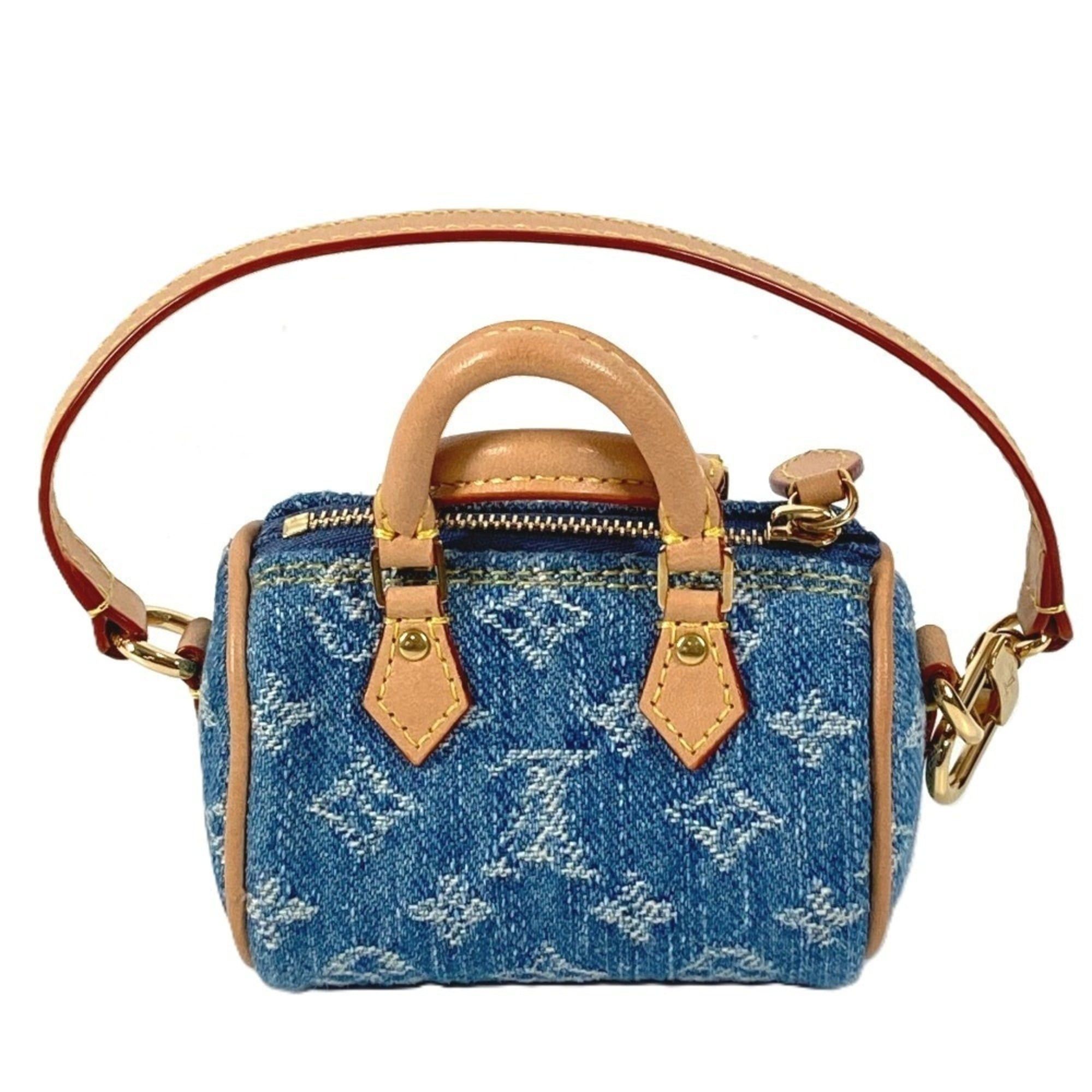 Louis Vuitton LOUIS VUITTON M01701 Monogram Denim Bijou Sac Micro Speedy Accessory Bag Charm Keychain Men's Women's Blue Like New Size ONE SIZE - 1 Thumbnail