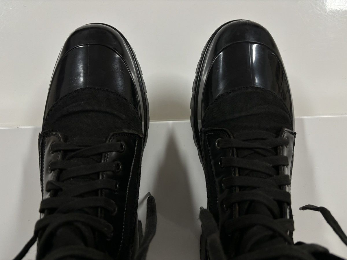 Burberry Prorsum Leather-Canvas Mono Black Lace-Up Rubber High Boots Shoes 44 Size US 11.5 / EU 44-45 - 13 Thumbnail