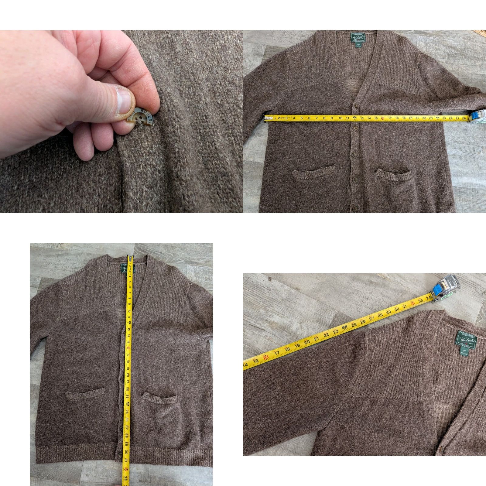 Vintage VINTAGE Woolrich Cardigan Sweater Mens XL Wood Brown Lamb's Wool Knit Cobain Grandpa 90s Outdoors Casual Size US XL / EU 56 / 4 - 8 Thumbnail