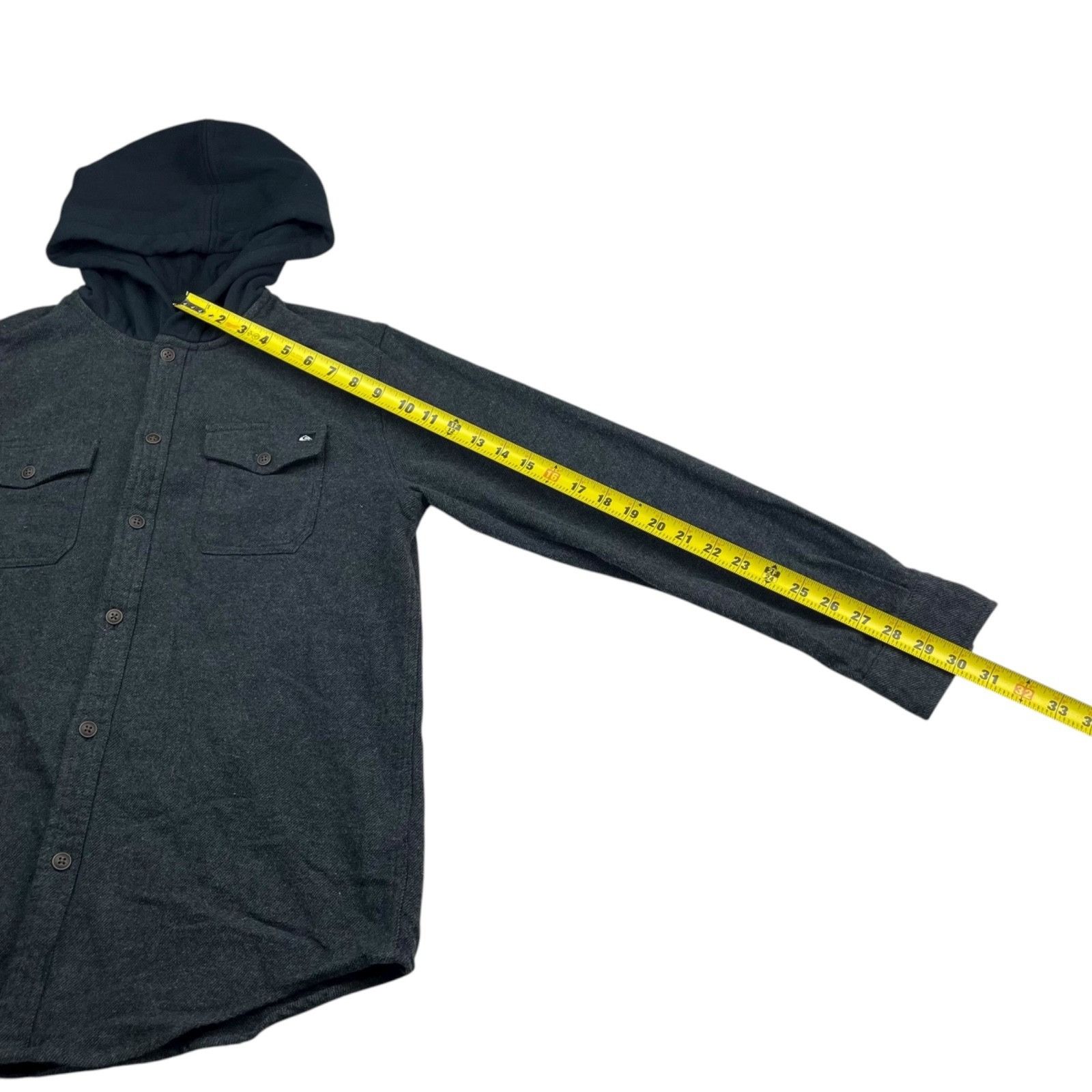Quiksilver Quicksilver Men's 100% Cotton L/S Hooded Button Work Shirt G Size US S / EU 44-46 / 1 - 6 Thumbnail