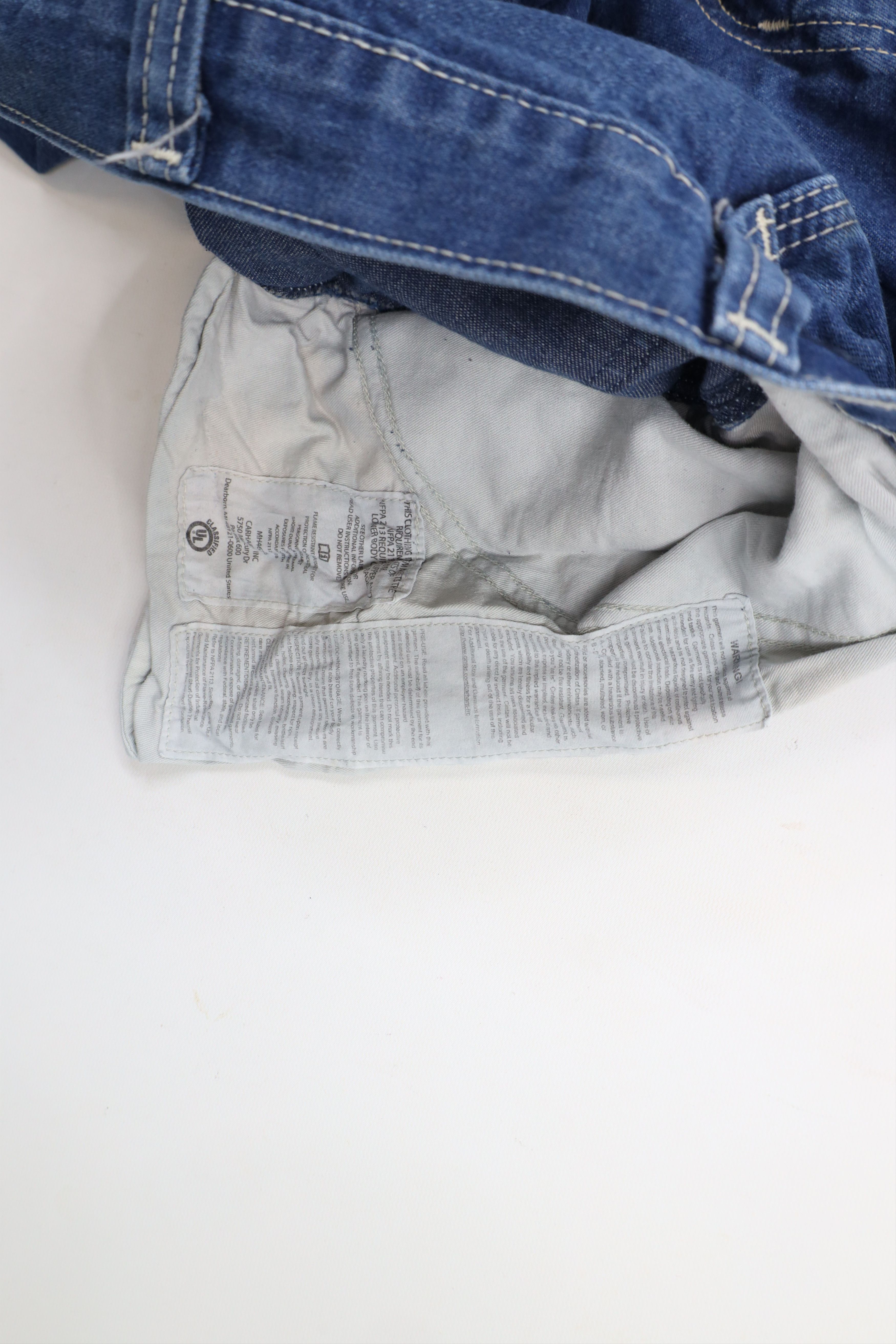 Carhartt × Vintage Vintage Carhartt FR Flame Resistant Wide Leg Dungaree Jeans Size US 34 / EU 50 - 11 Thumbnail