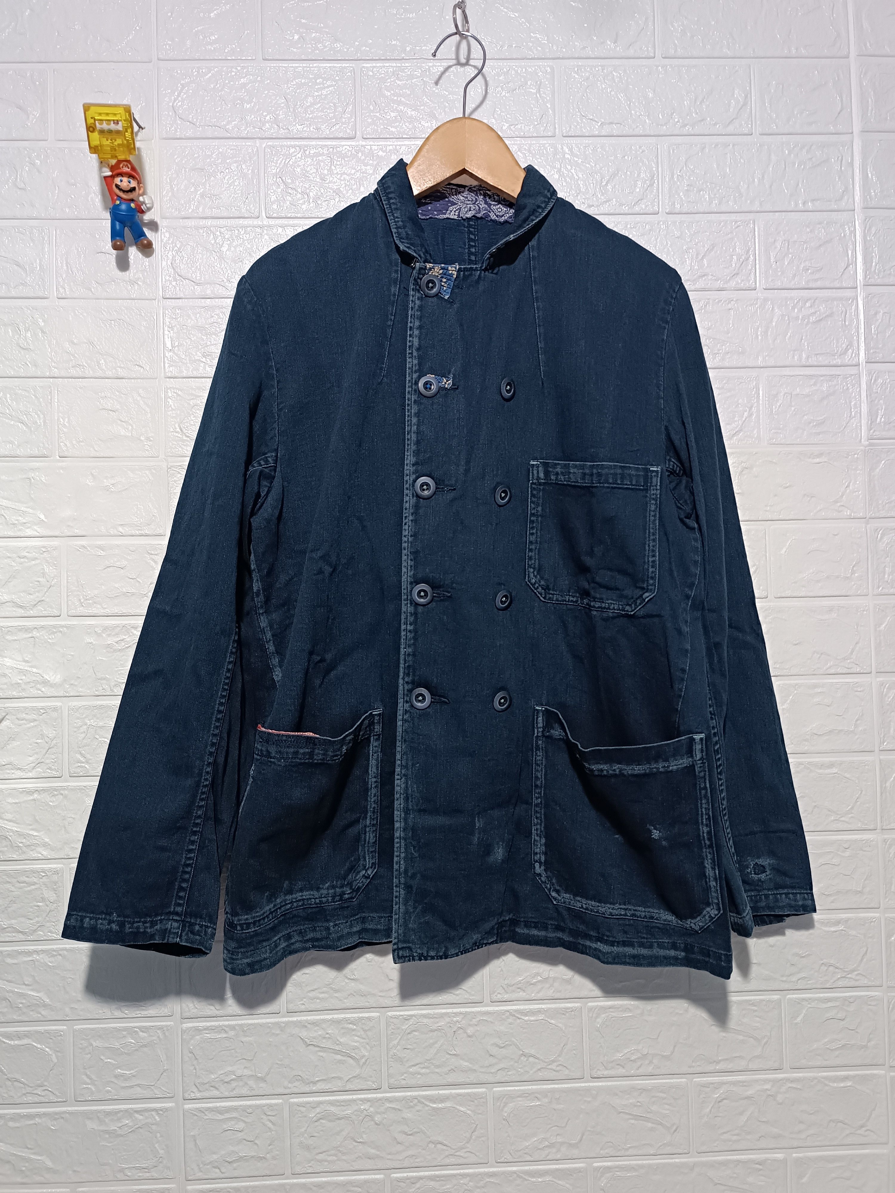45rpm 45rpm Double Breasted Distressed Indigo Dyed Cotton Size US L / EU 52-54 / 3 - 1 Thumbnail
