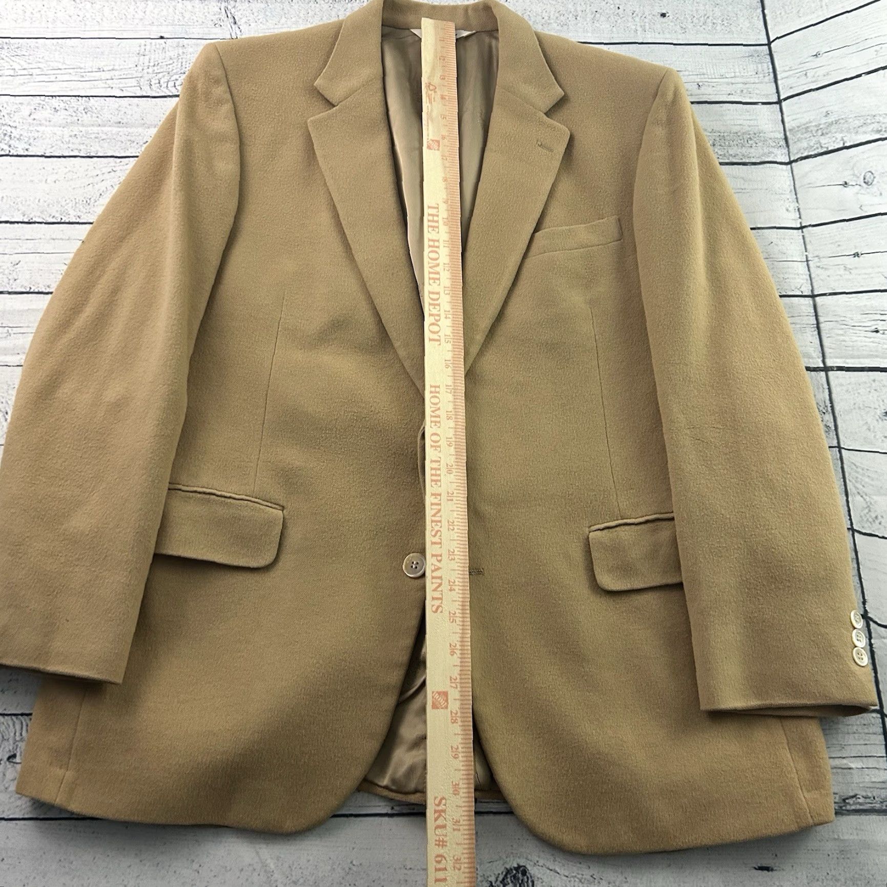 Vintage Harcourt & James Blazer 100% Cashmere Beige Tan 44 Men Vintage? Size 44R - 3 Thumbnail