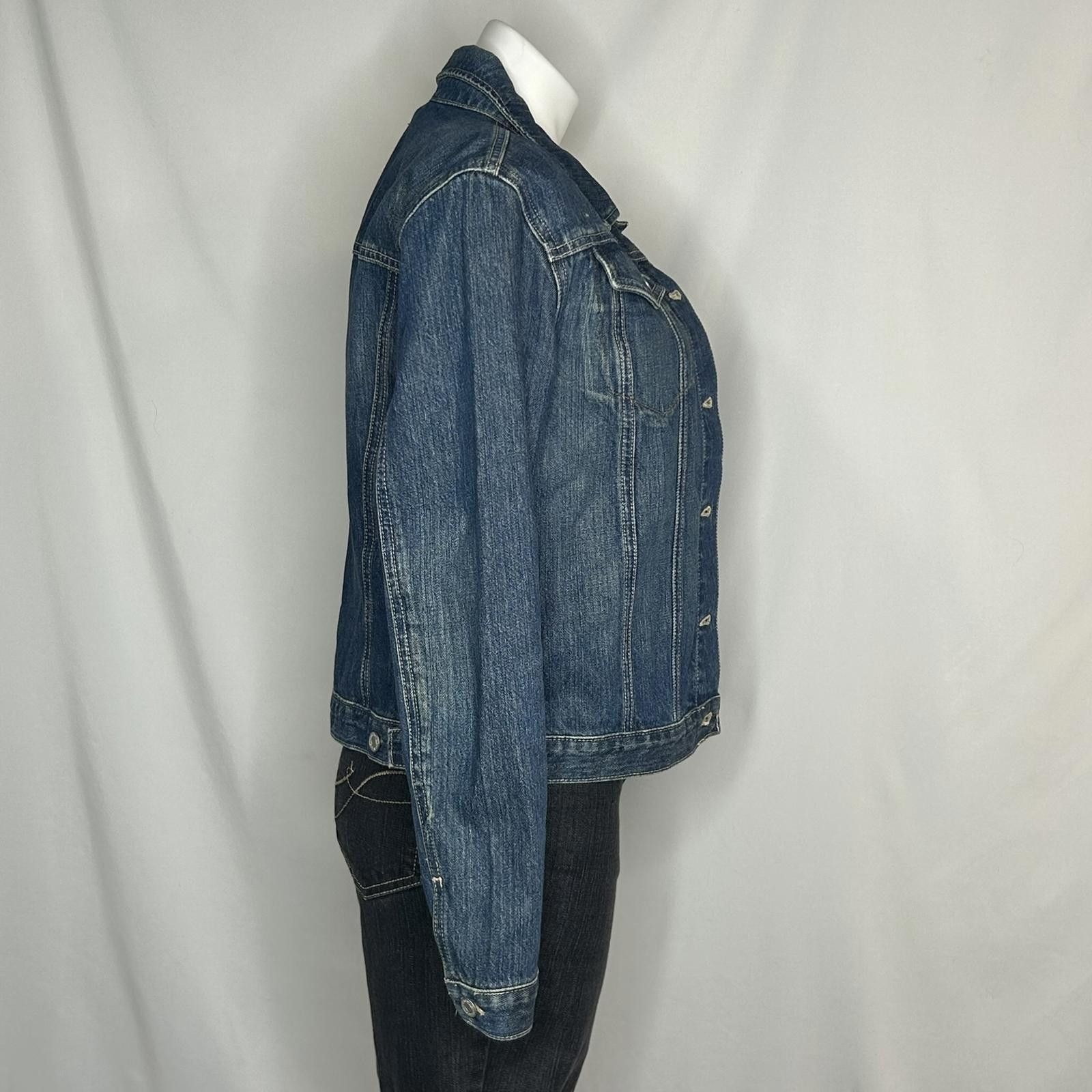 Gap GAP Factory Women's Classic Dark Wash Denim Jacket, Medium Size M / US 6-8 / IT 42-44 - 2 Thumbnail
