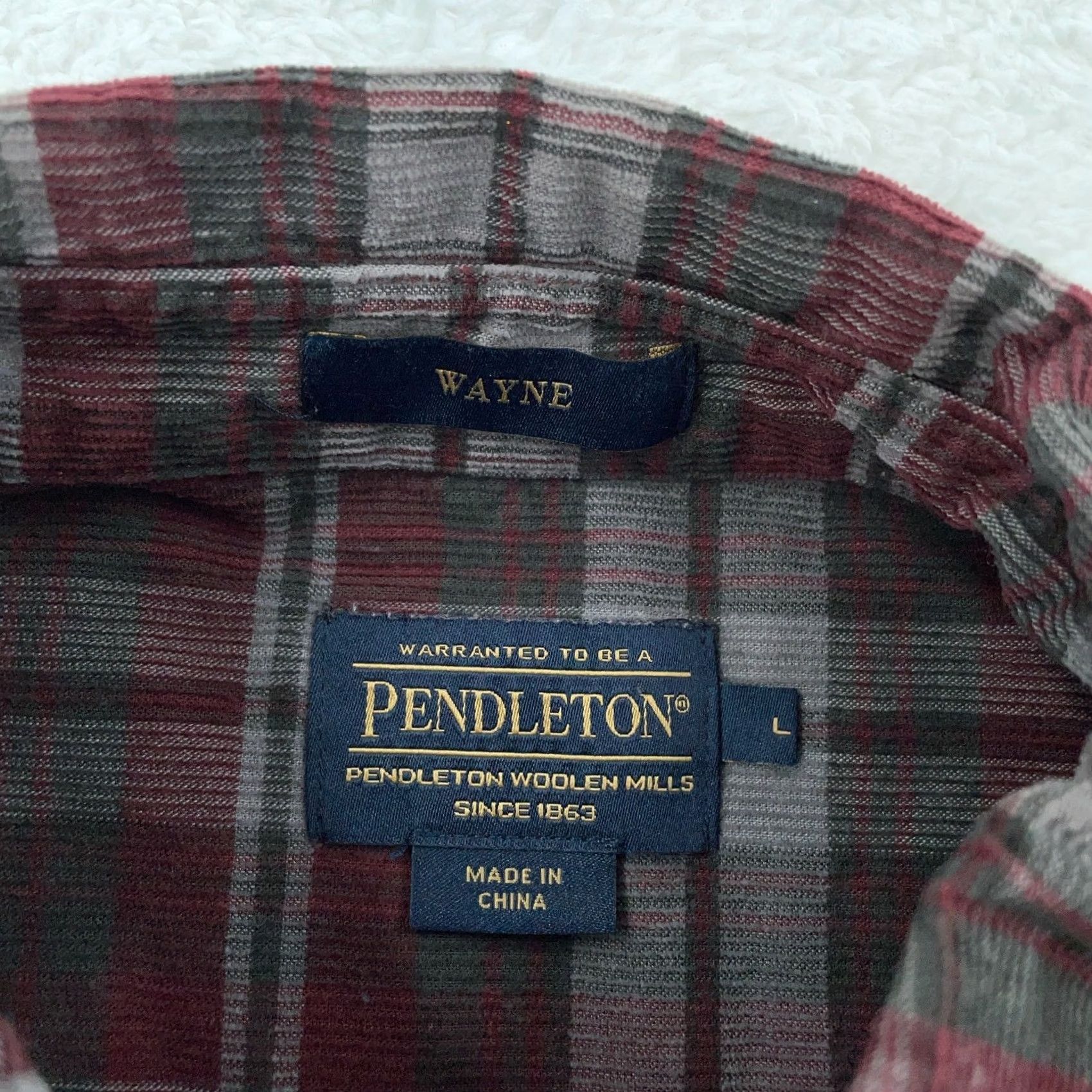 Pendleton Pendleton Wayne Corduroy Shirt Mens Large Burgundy Brown Check Button-Down Size US L / EU 52-54 / 3 - 3 Thumbnail