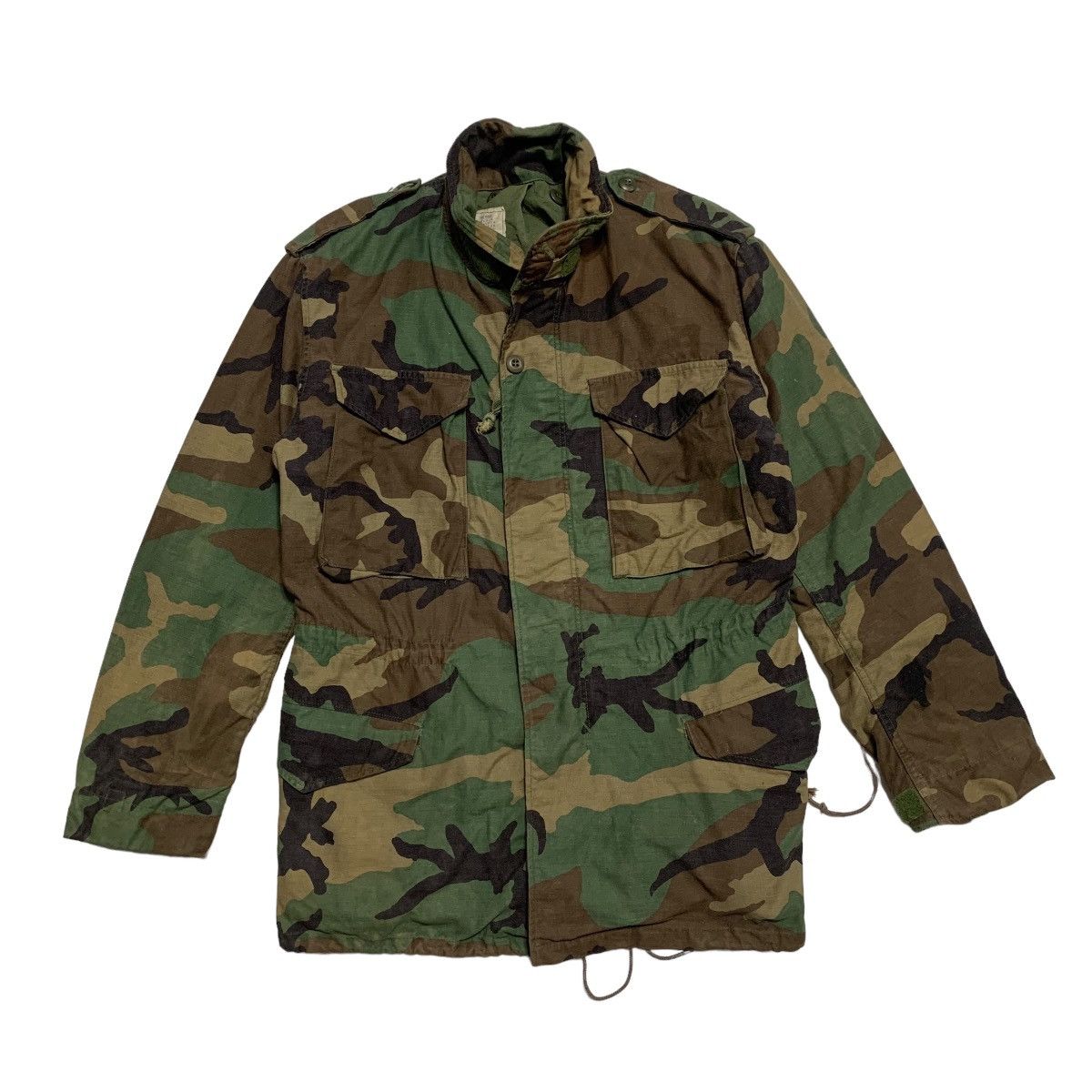 ジャケット・アウター 80s MILITARY  CAMO PARKA BLACK-DYE Vintage 80s Camouflage Military Army Parka