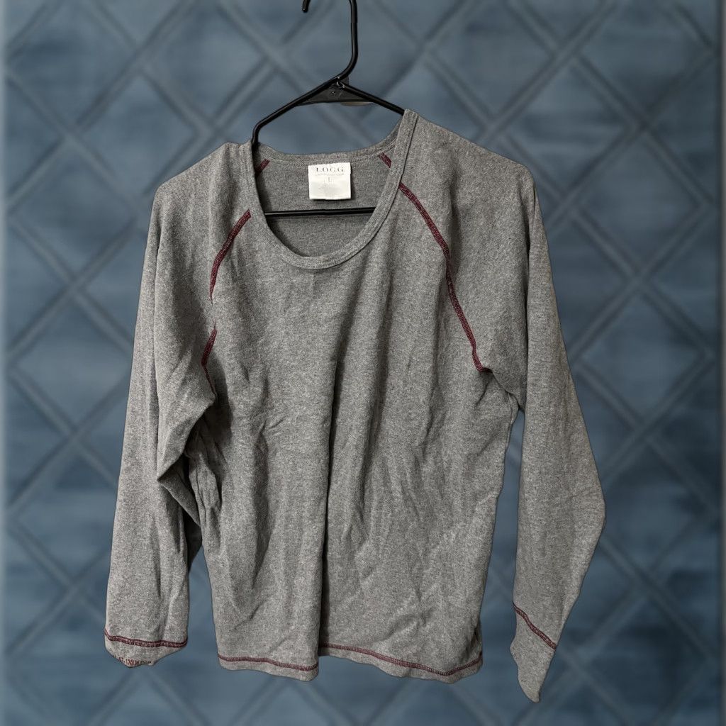 Vintage VINTAGE L.O.G.G. Long Sleeve Knit Top Marble Gray Adult Large Womens T-Shirt Size L / US 10 / IT 46 - 1 Thumbnail