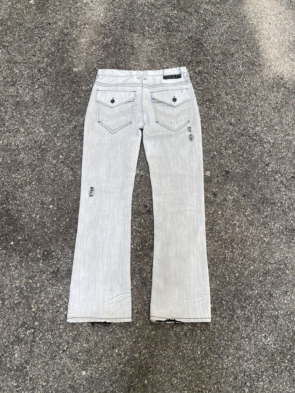 Guess Flare Jeans G By Guess Low Boot Cut Distressed Denim Size US 33 - 10 Thumbnail