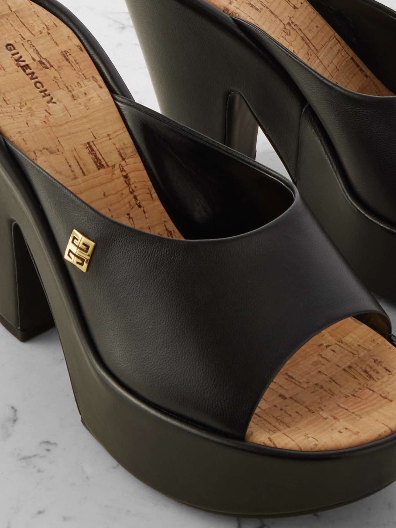 Givenchy o1w1db10925 4G Doll Mules in Cork in Black Size US 10 / IT 40 - 4 Thumbnail