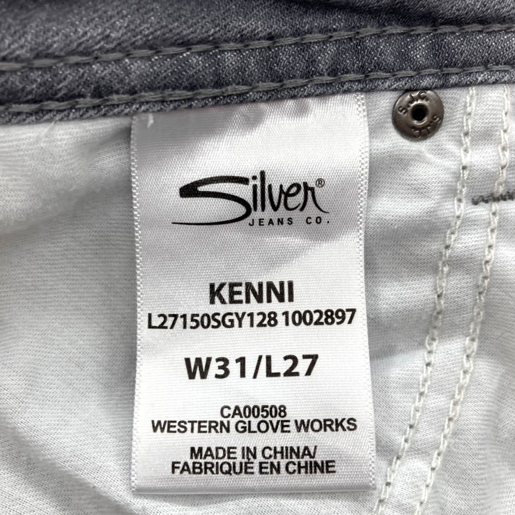 Silver Jeans Co. Silver Jeans Kenni Skinny Ankle Women's 31x27 Gray Stretch Denim Distressed Y2K Jeans Size 24" / US 00 / IT 34 - 7 Thumbnail
