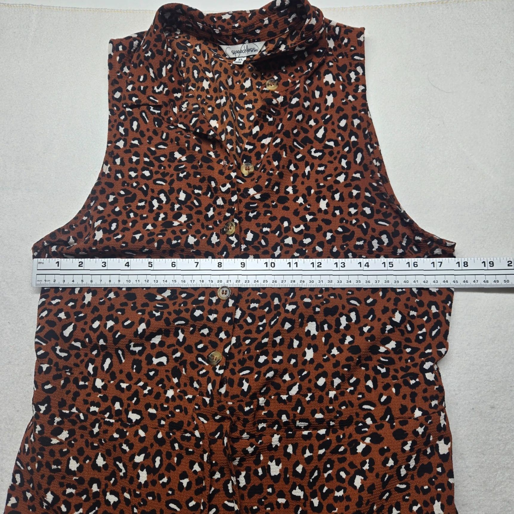 Vintage Speechless Romper Brown Animal Print Top Pants One Piece Adult Women's XL Size XL / US 12-14 / IT 48-50 - 6 Thumbnail