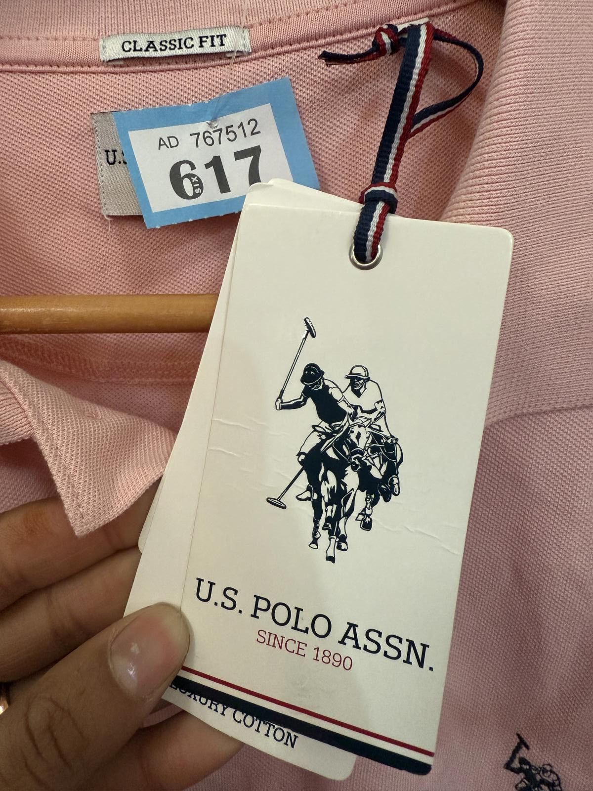 U.S. Polo Assn. Classic Fit Pink Men's Polo Shirt Size US L / EU 52-54 / 3 - 1 Thumbnail