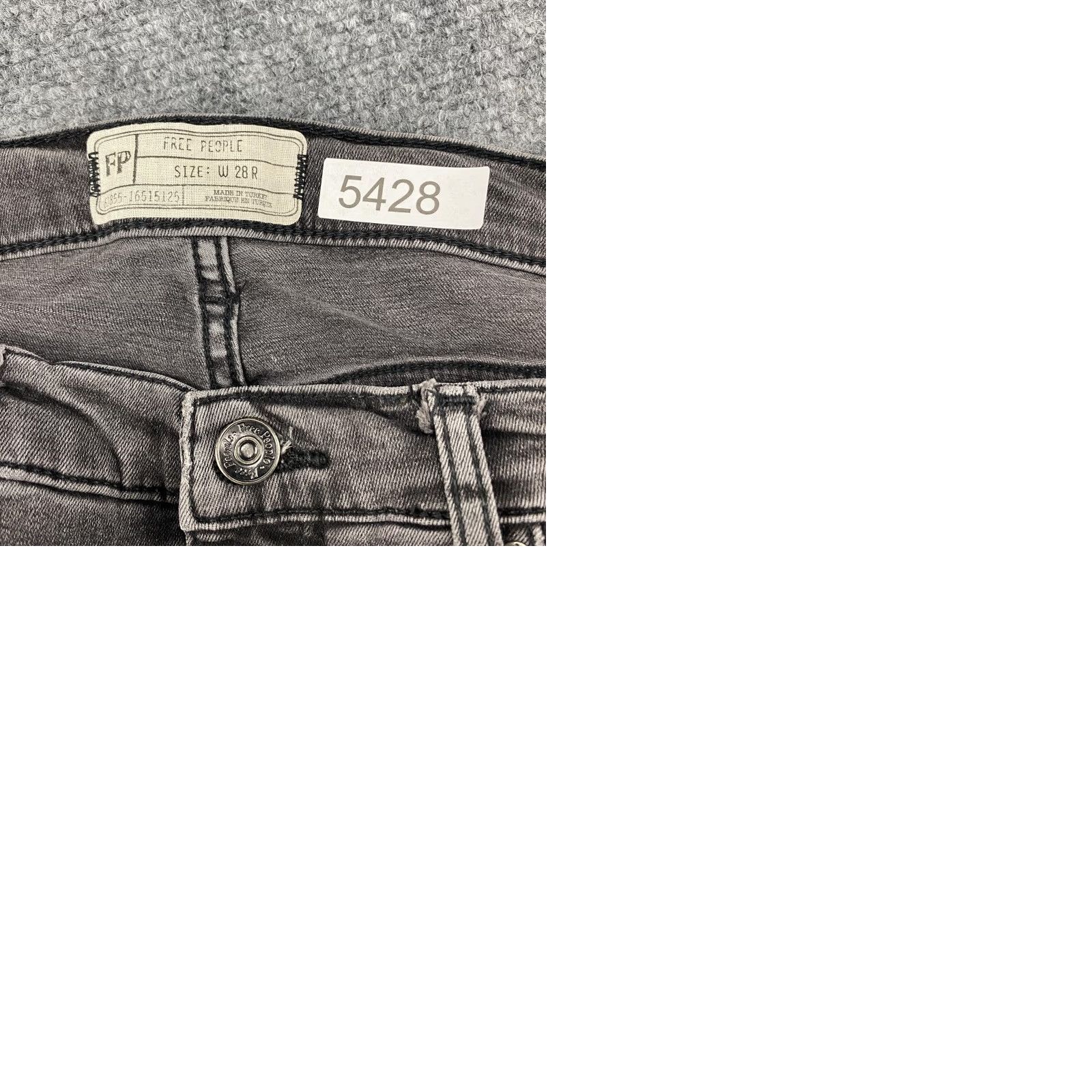 Free People Free People Jeans Womens 28 Gray Distressed Ripped Knee Skinny Stretch Denim Jeans Size 28" / US 6 / IT 42 - 9 Thumbnail