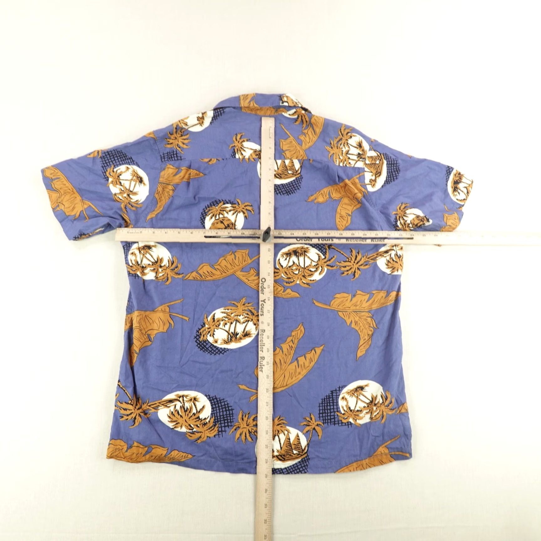 Vintage VINTAGE Kamehameha Men's Large Hawaiian Shirt Cotton Aloha Beach Tropical Short Sleeve Blue Brown Button-Up Size US L / EU 52-54 / 3 - 5 Thumbnail