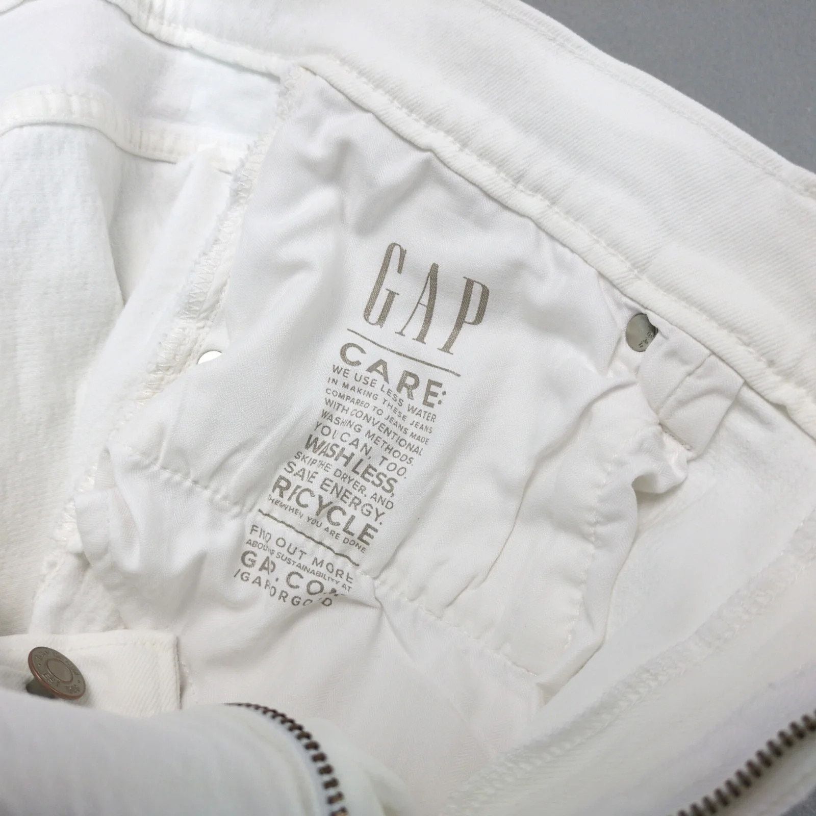 Gap Gap Cheeky Straight High Rise White Jeans Womens 18R Stretch Size 40" / US 18 - 8 Thumbnail
