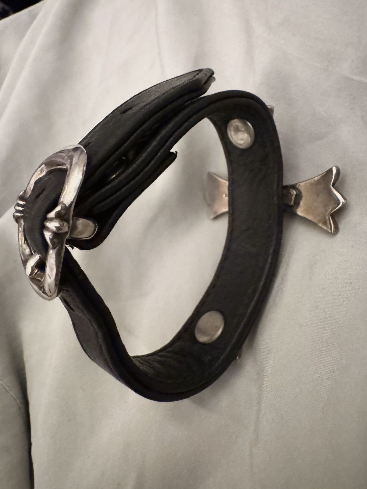 Chrome Hearts Chrome Hearts Cross Gunslinger Leather Bracelet Size ONE SIZE - 11 Thumbnail
