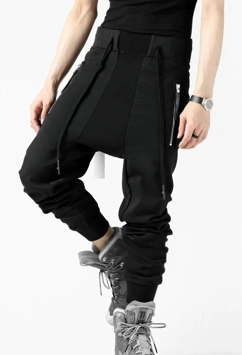 Boris Bidjan Saberi 11byBBS Black Towel Dropped Crotch Cuffed Sweatpants Size US 39 - 9 Thumbnail