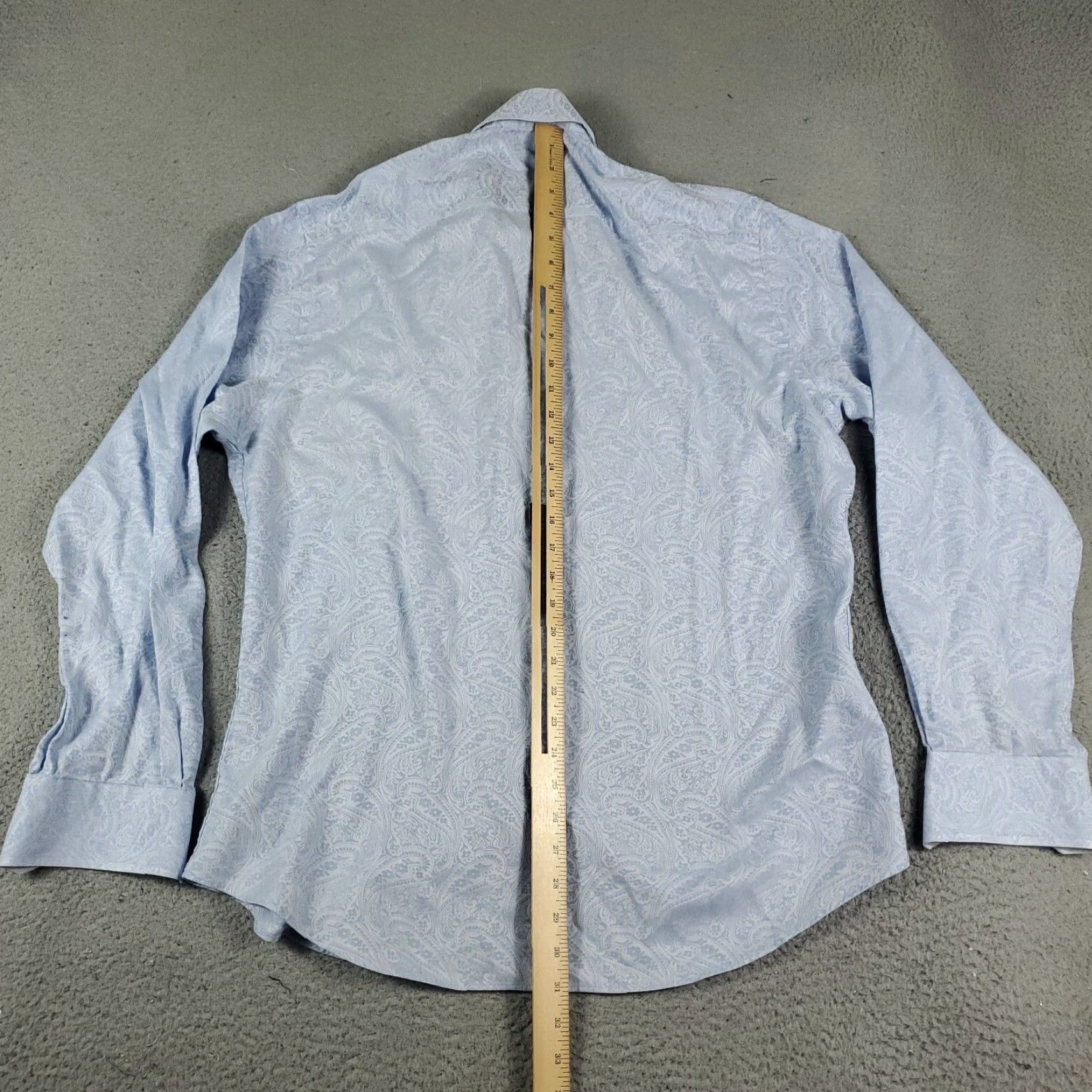 BUGATCHI VINTAGE Bugatchi Uomo Shirt Mens XL Blue Paisley Shaped Fit Button Up Long Sleeve Size US XL / EU 56 / 4 - 4 Thumbnail