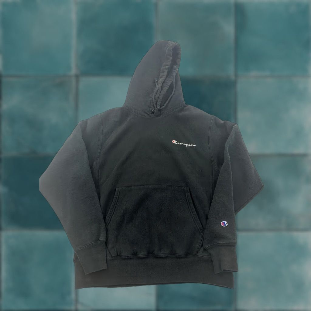 Champion Champion Hoodie Medium Black Reverse Weave Pullover Sweatshirt USA Mens Size US M / EU 48-50 / 2 - 1 Thumbnail