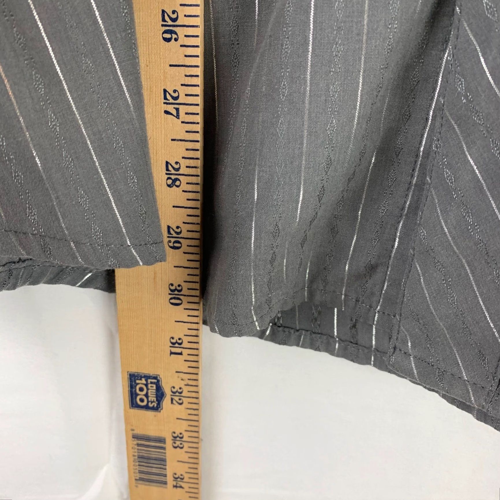 Wrangler Wrangler Western Shirt Mens Large Grey Silver Metallic Pinstripe Snap Front Size US L / EU 52-54 / 3 - 5 Thumbnail