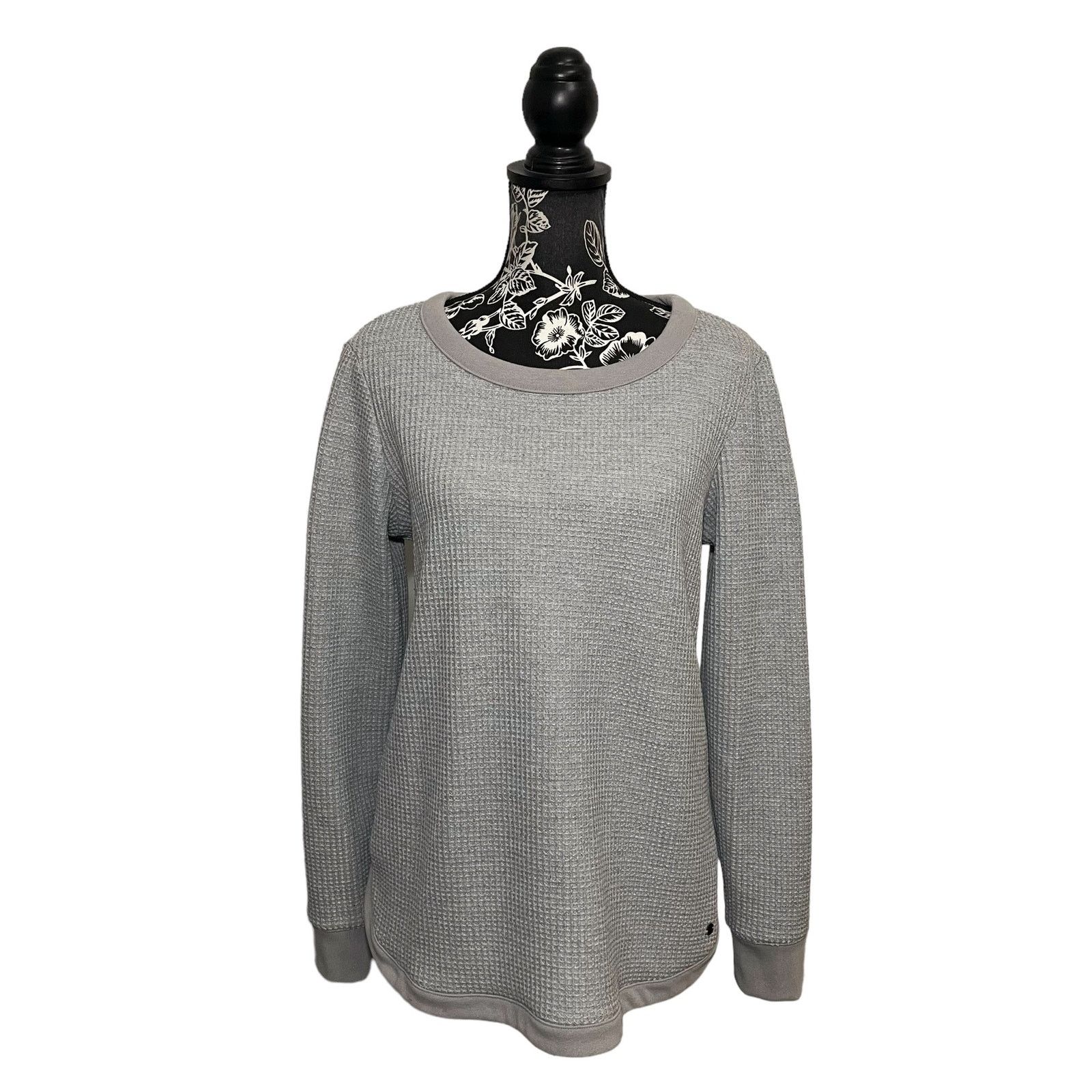 L.L. Bean L.L. Bean Signature Waffle Knit Boatneck Sweater Gray Medium Size M / US 6-8 / IT 42-44 - 1 Thumbnail