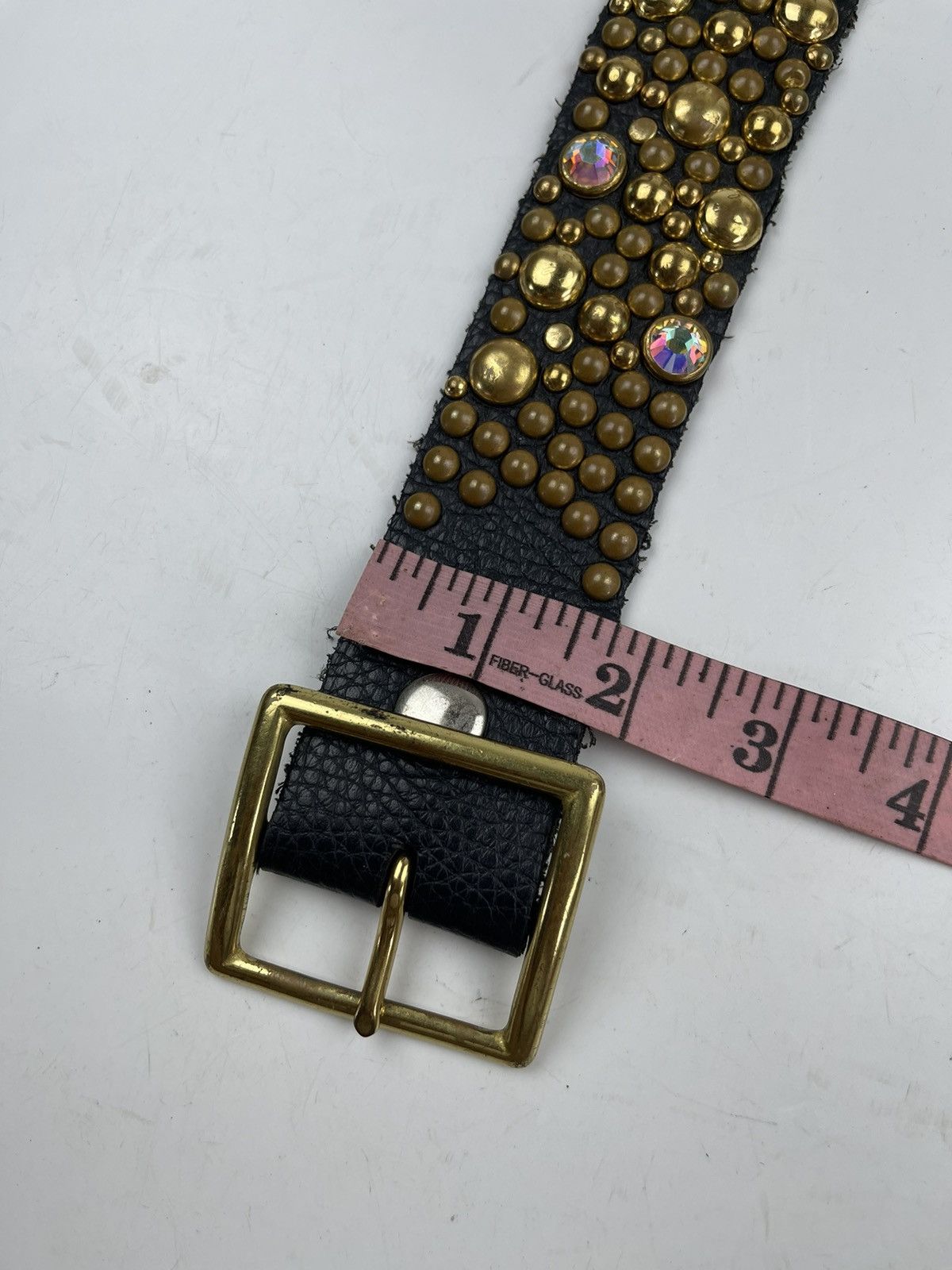 Japanese Brand studded leather belt tc12 Size 34 - 4 Thumbnail