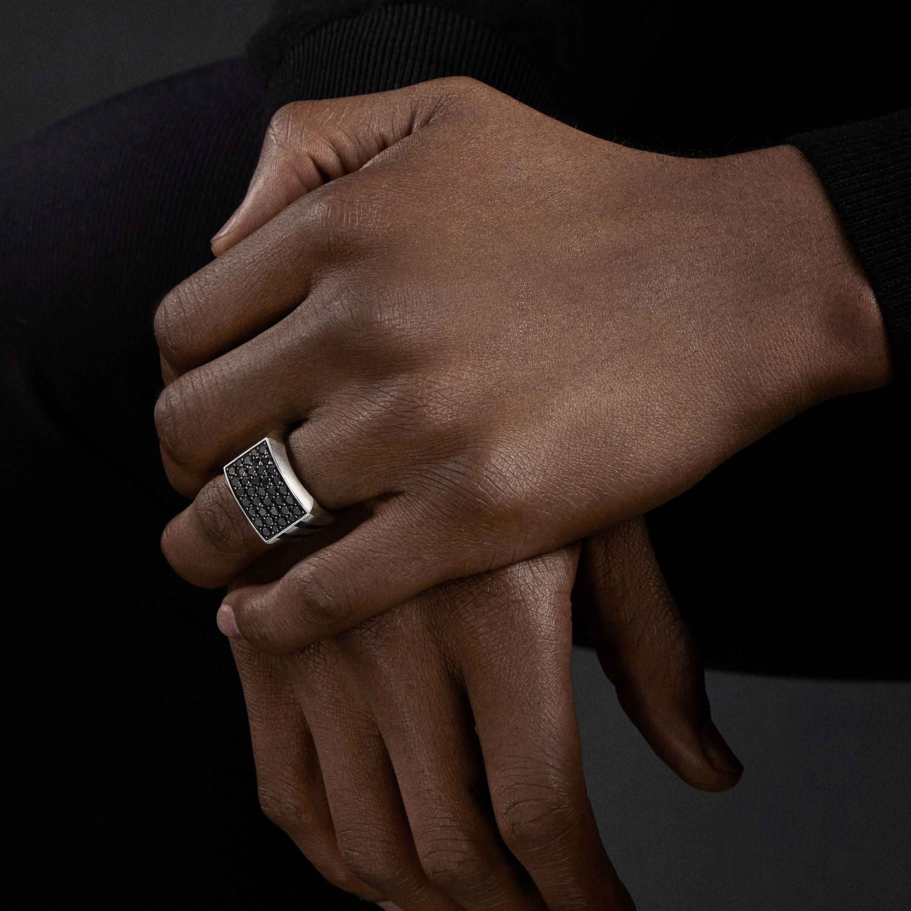 David Yurman o1w1db10526 R25658M/Size 10/Deco Signet Ring in Silver/Black Size ONE SIZE - 4 Thumbnail